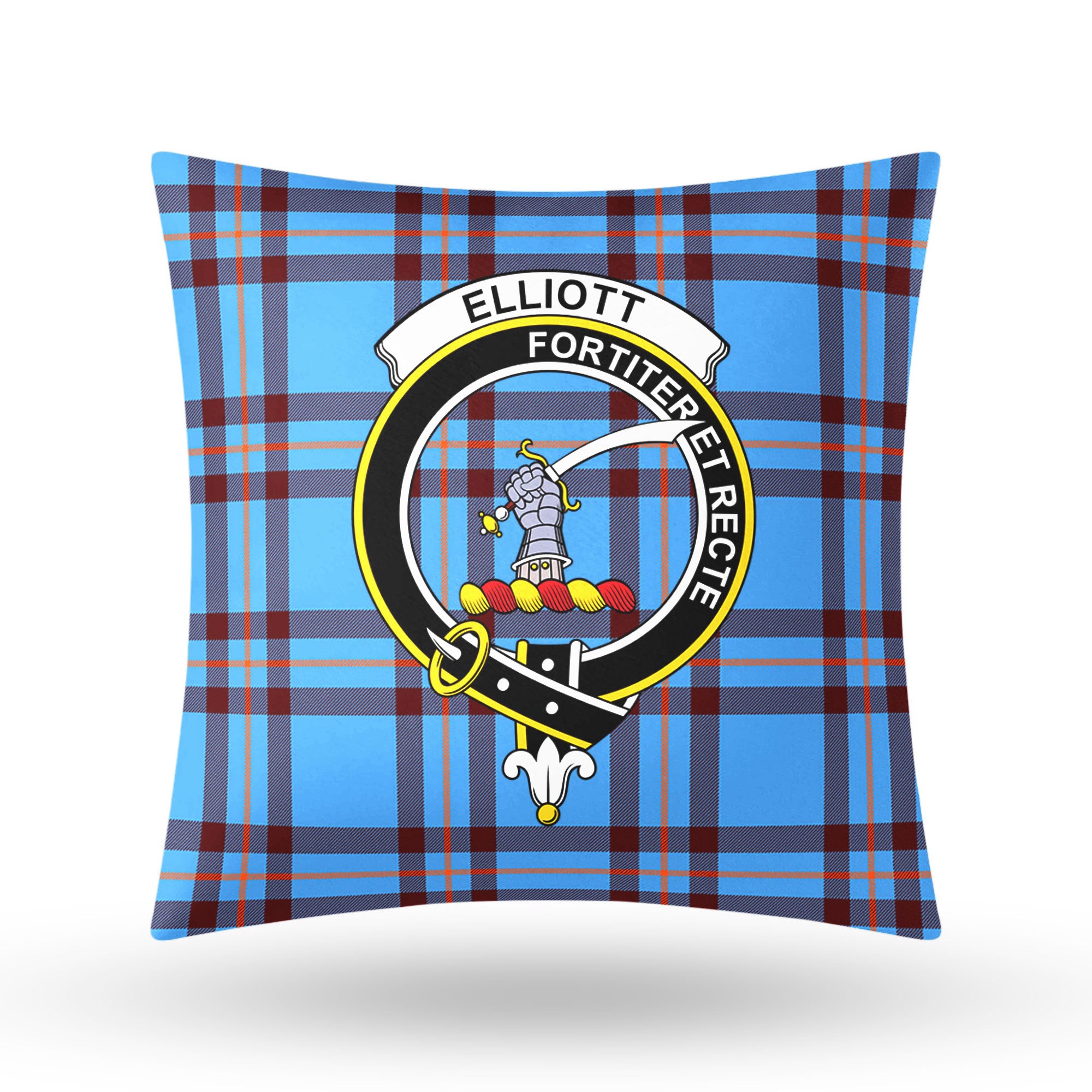 Elliott Ancient Tartan Crest Pillow Cover