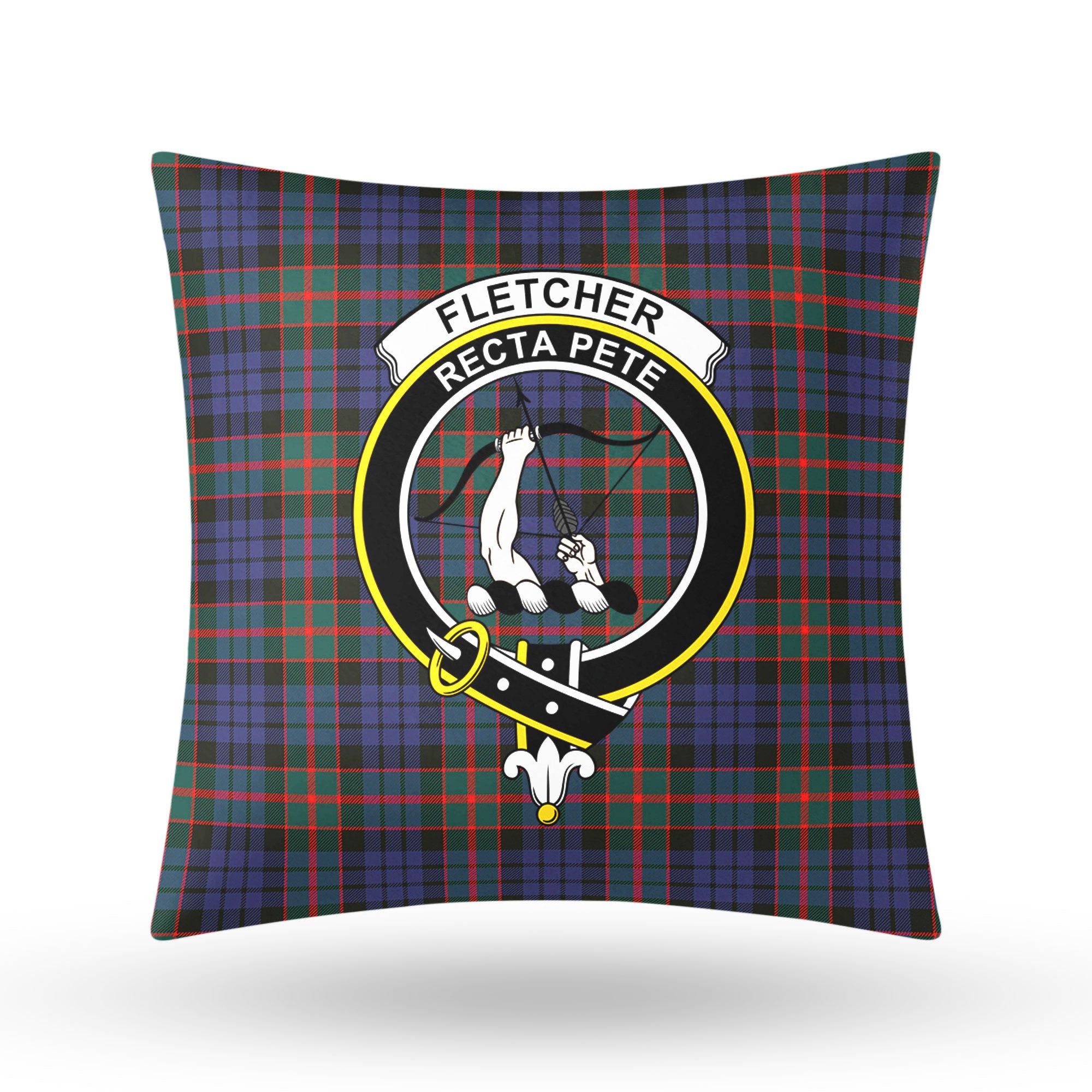 Fletcher of Dunans Tartan Crest Pillow Cover