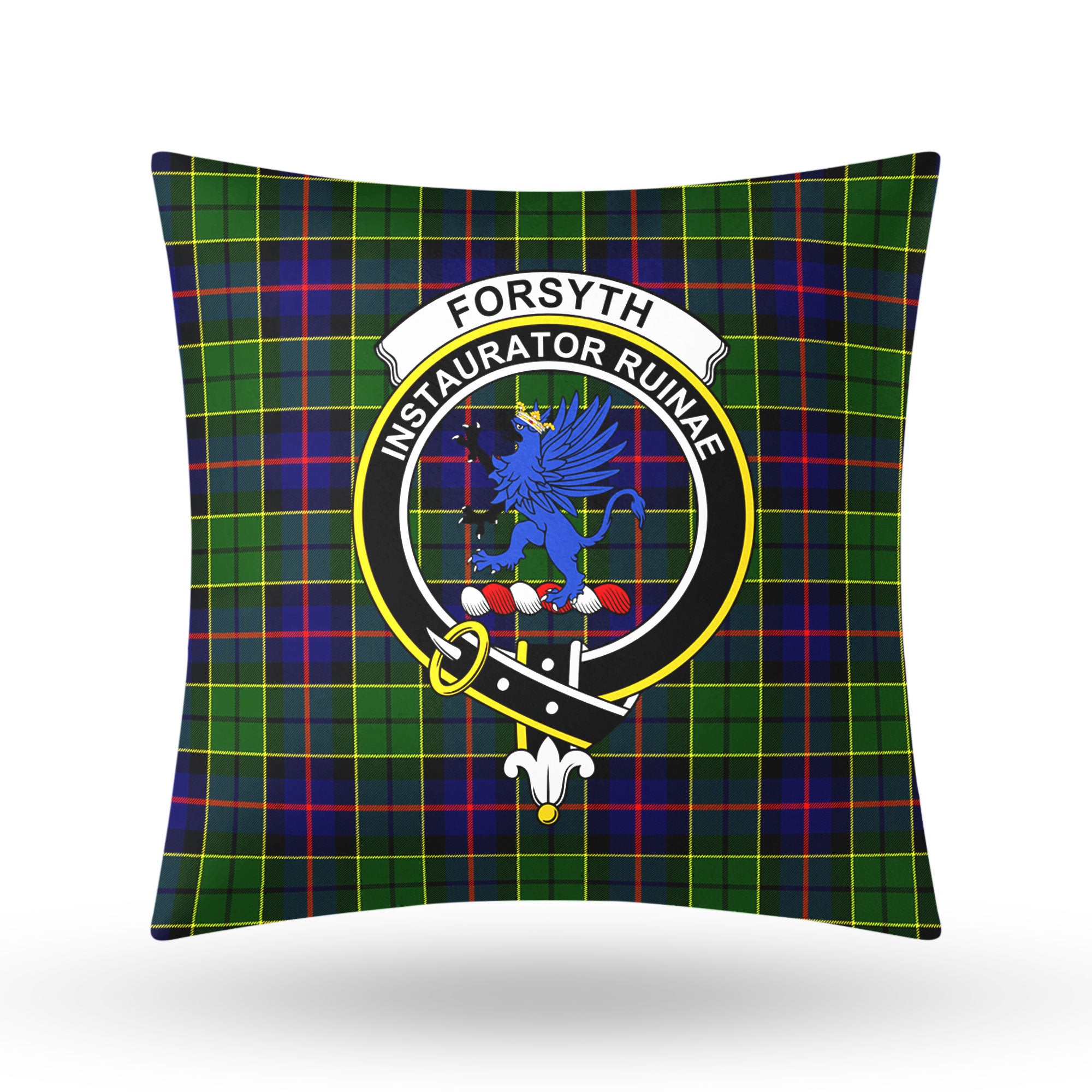 Forsyth Modern Tartan Crest Pillow Cover