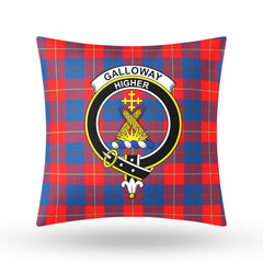 Galloway Red Tartan Crest Pillow Cover