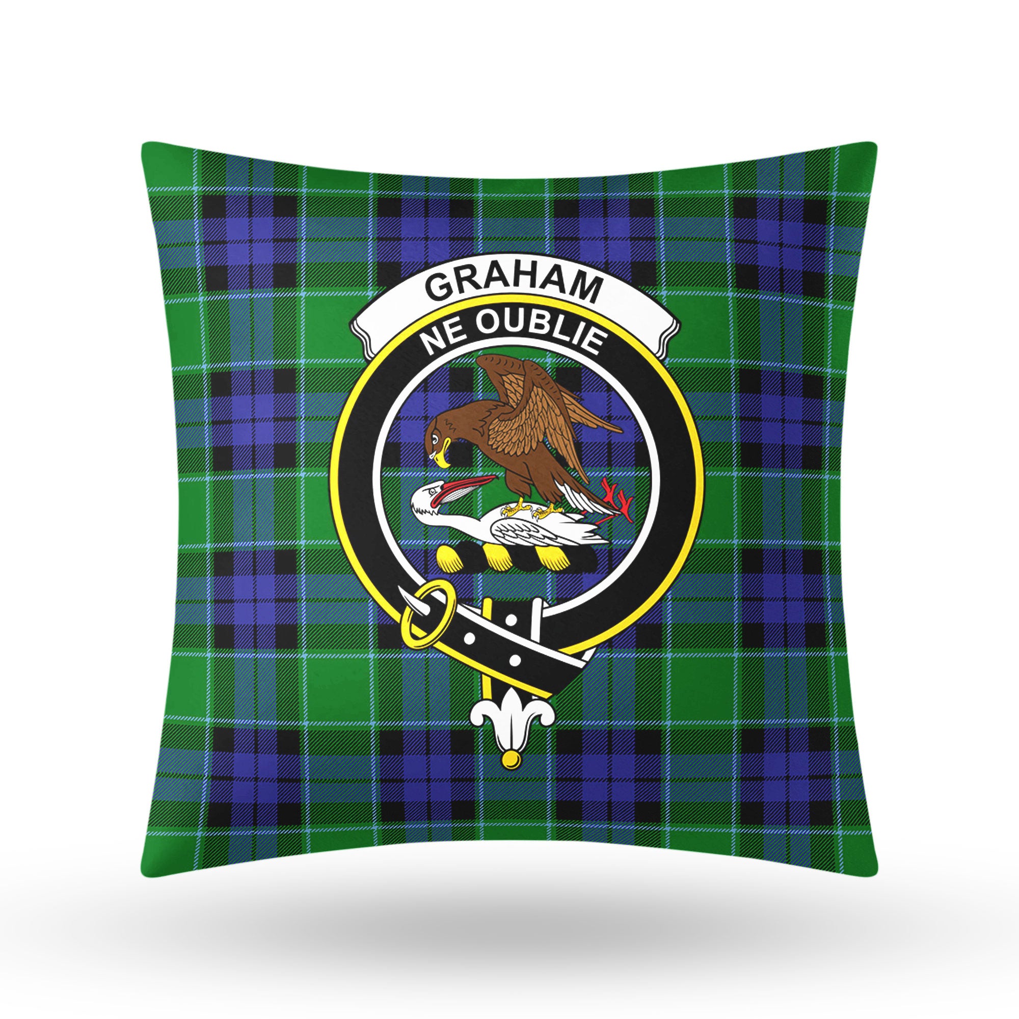 Graham of Menteith Modern Tartan Crest Pillow Cover