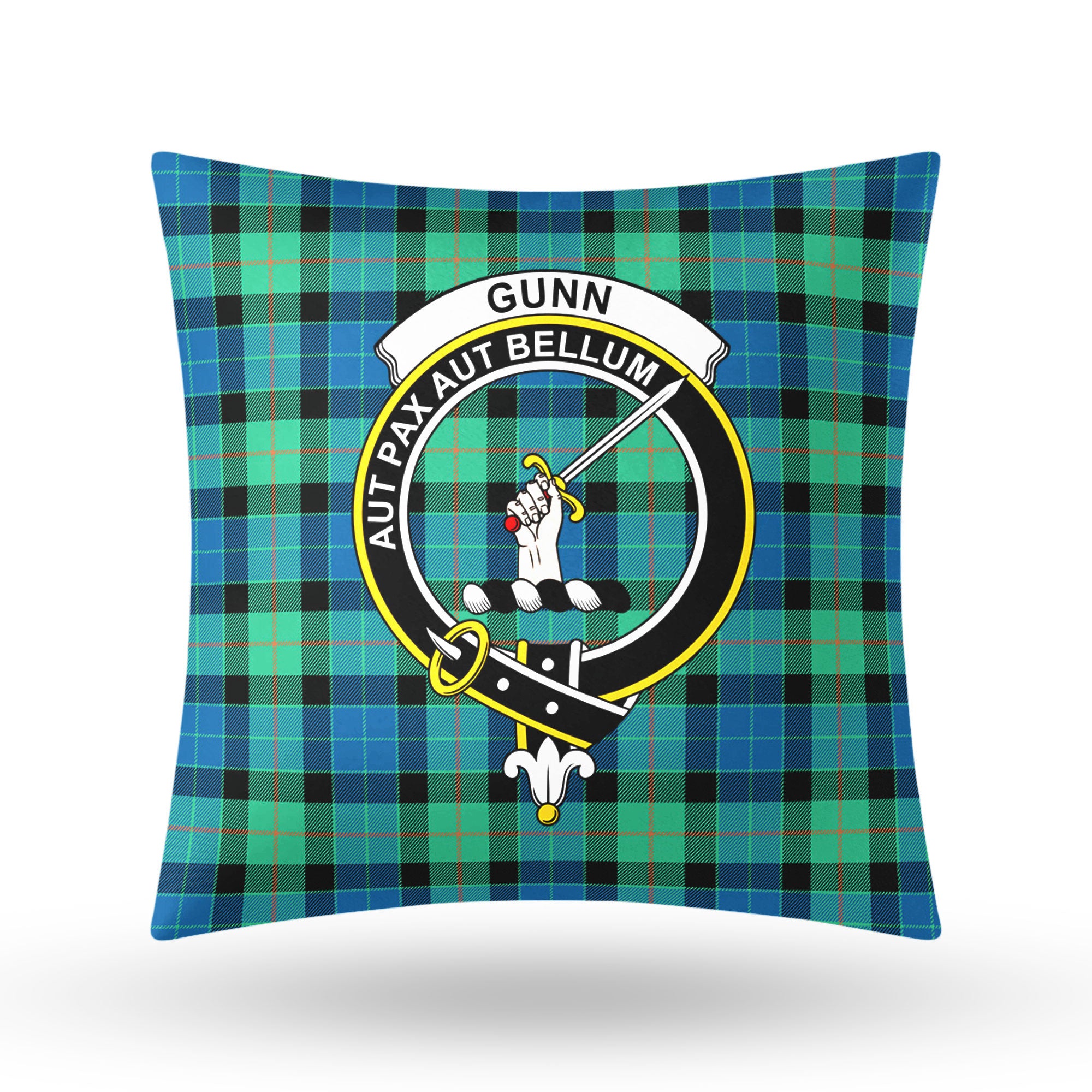 Gunn Ancient Tartan Crest Pillow Cover