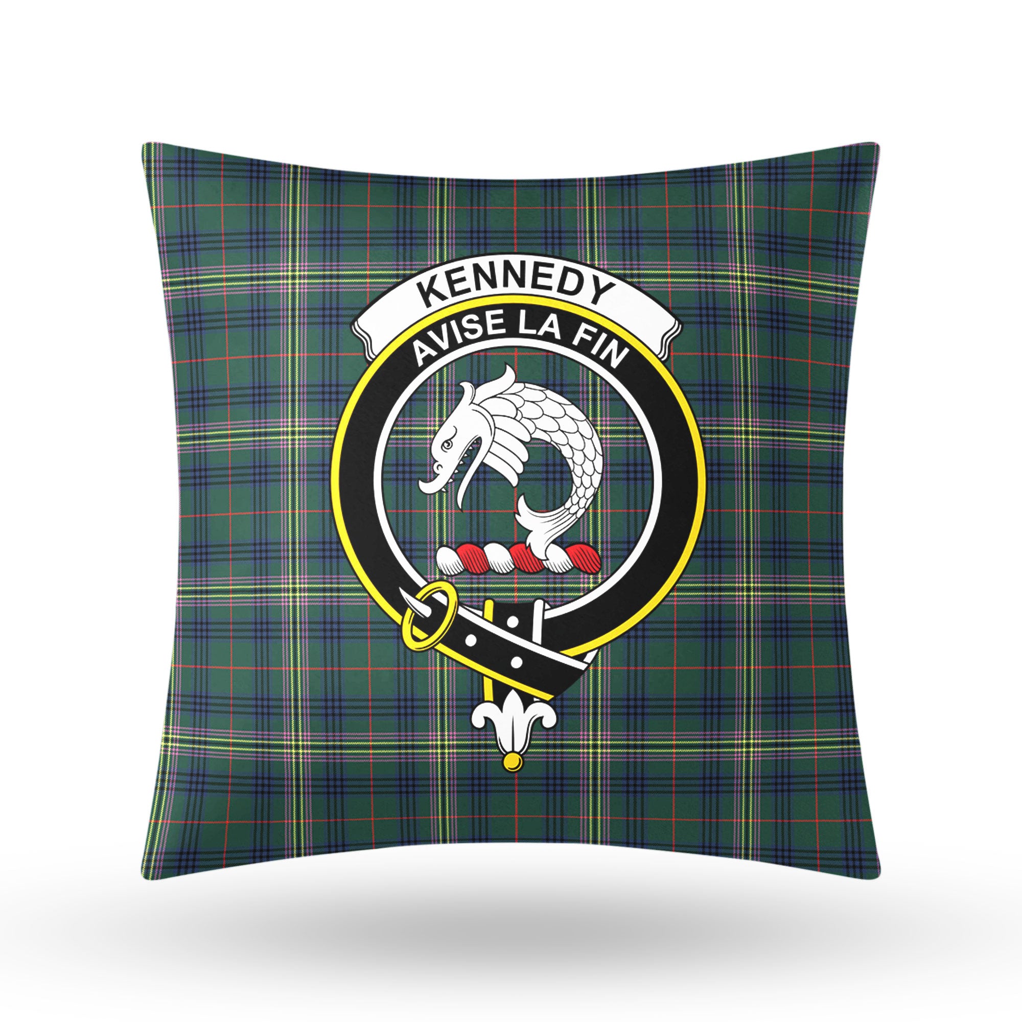 Kennedy Modern Tartan Crest Pillow Cover