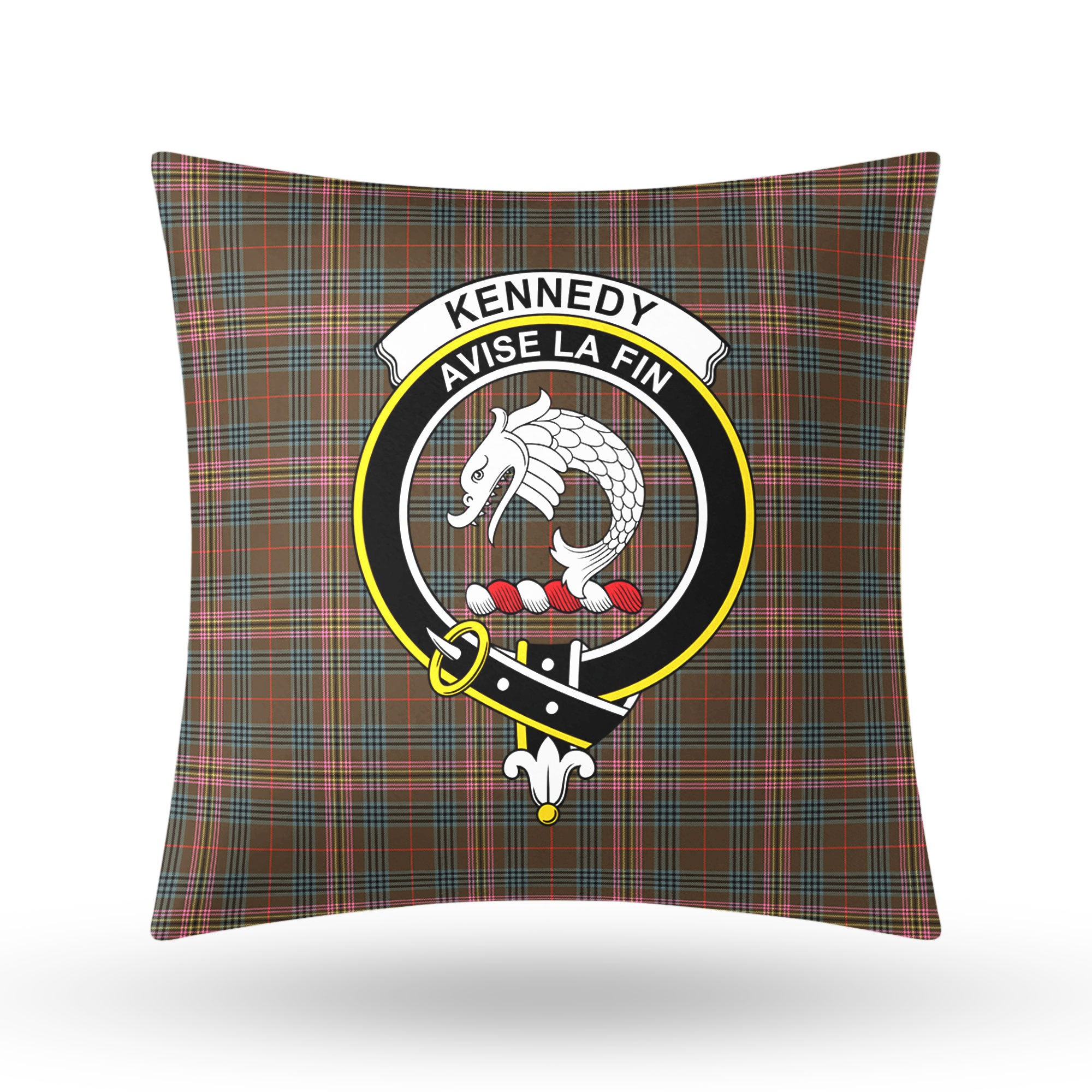 Kennedy Weathered Tartan Crest Pillow Cover