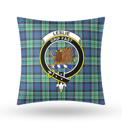 Leslie Hunting Ancient Tartan Crest Pillow Cover