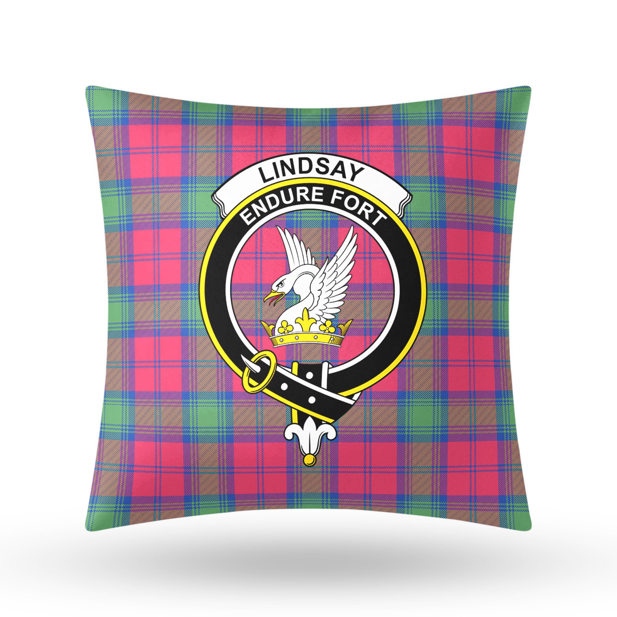 Lindsay Ancient Tartan Crest Pillow Cover