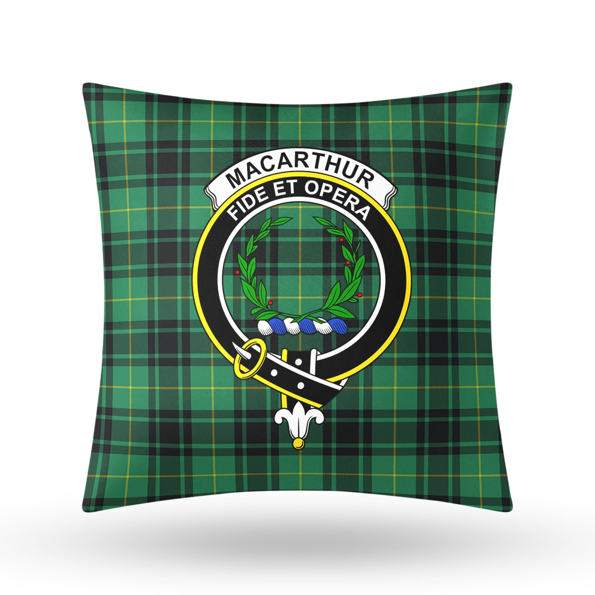 MacArthur Ancient Tartan Crest Pillow Cover