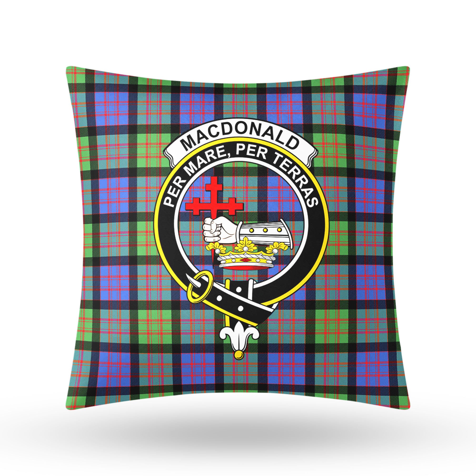 MacDonald Ancient Tartan Crest Pillow Cover