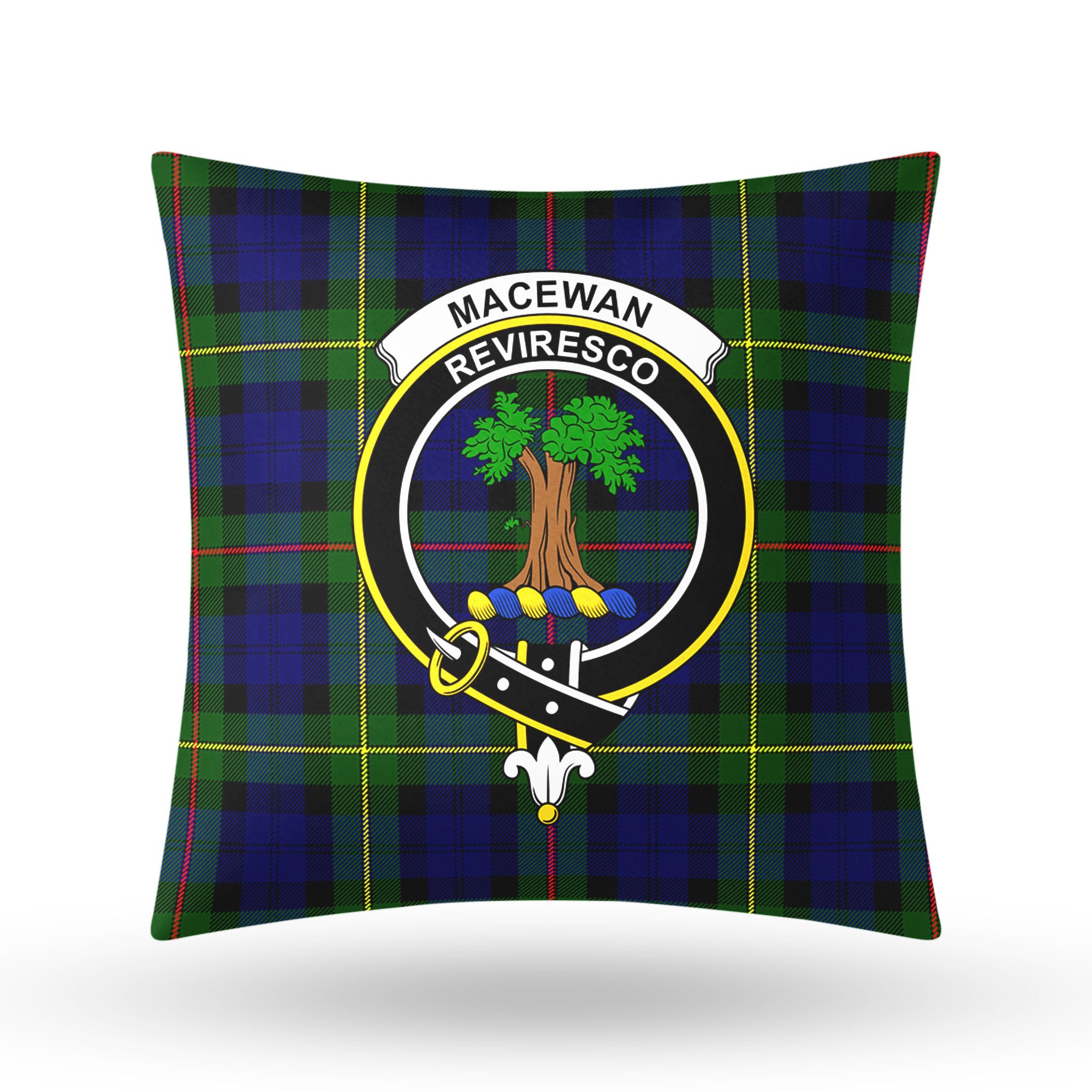 MacEwan Modern Tartan Crest Pillow Cover