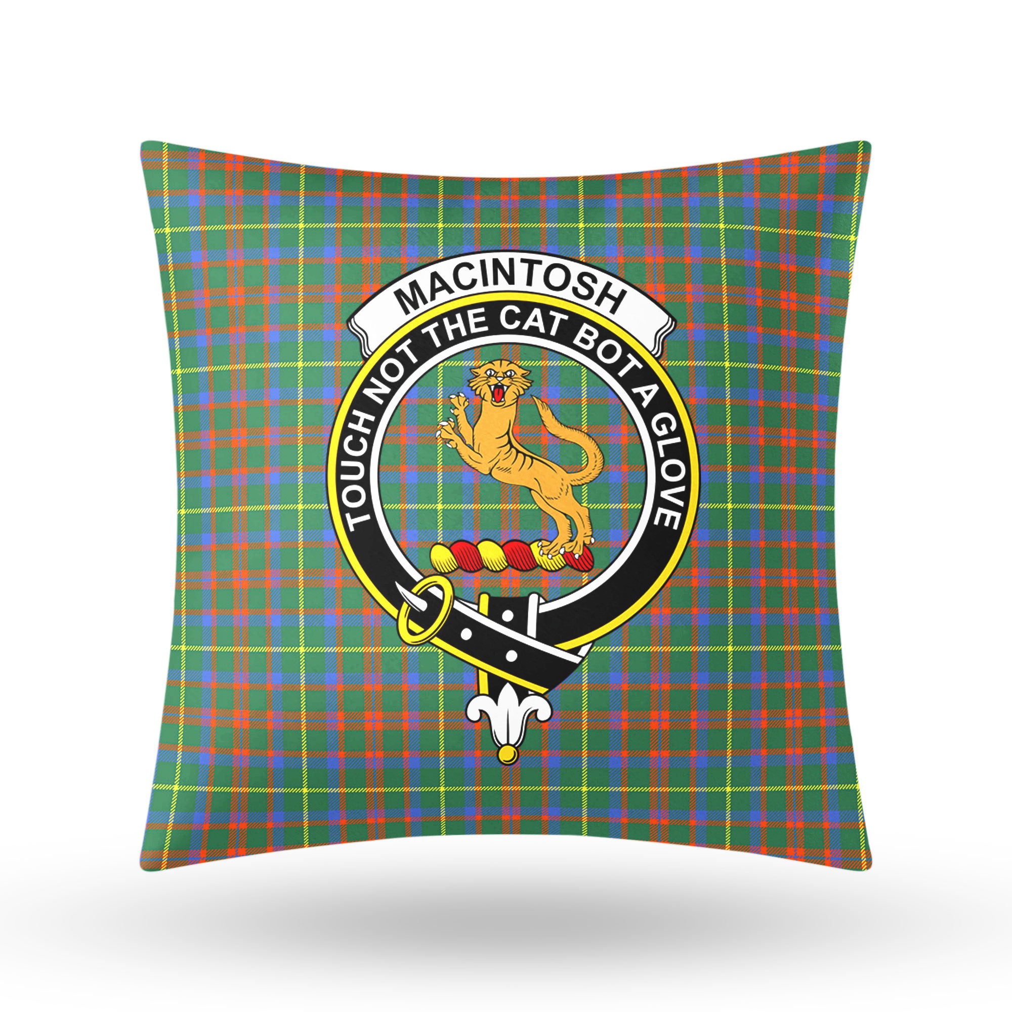 MacIntosh Hunting Ancient Tartan Crest Pillow Cover