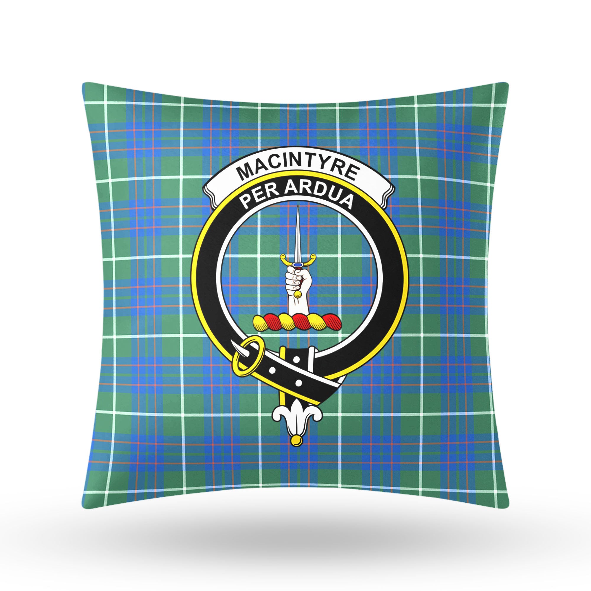 MacIntyre Hunting Ancient Tartan Crest Pillow Cover