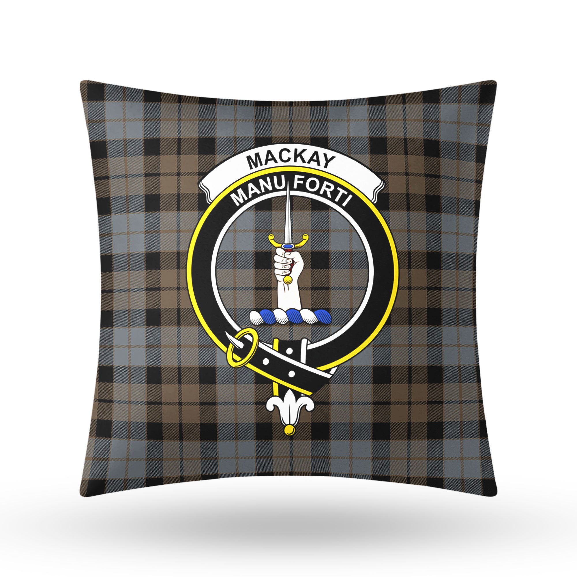 MacKay Weathered Tartan Crest Pillow Cover