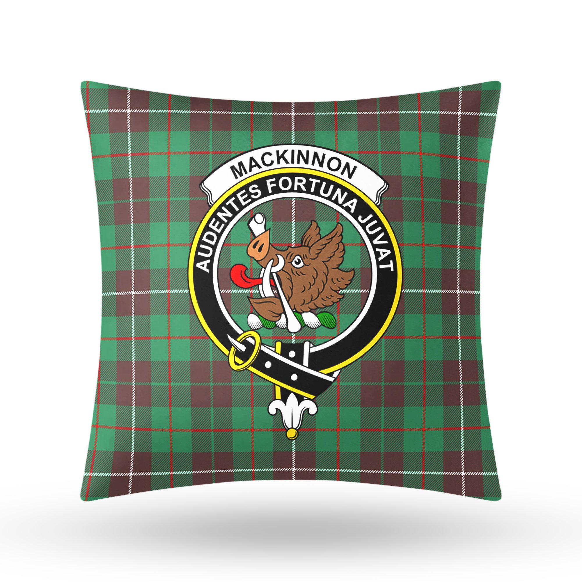 MacKinnon Hunting Ancient Tartan Crest Pillow Cover