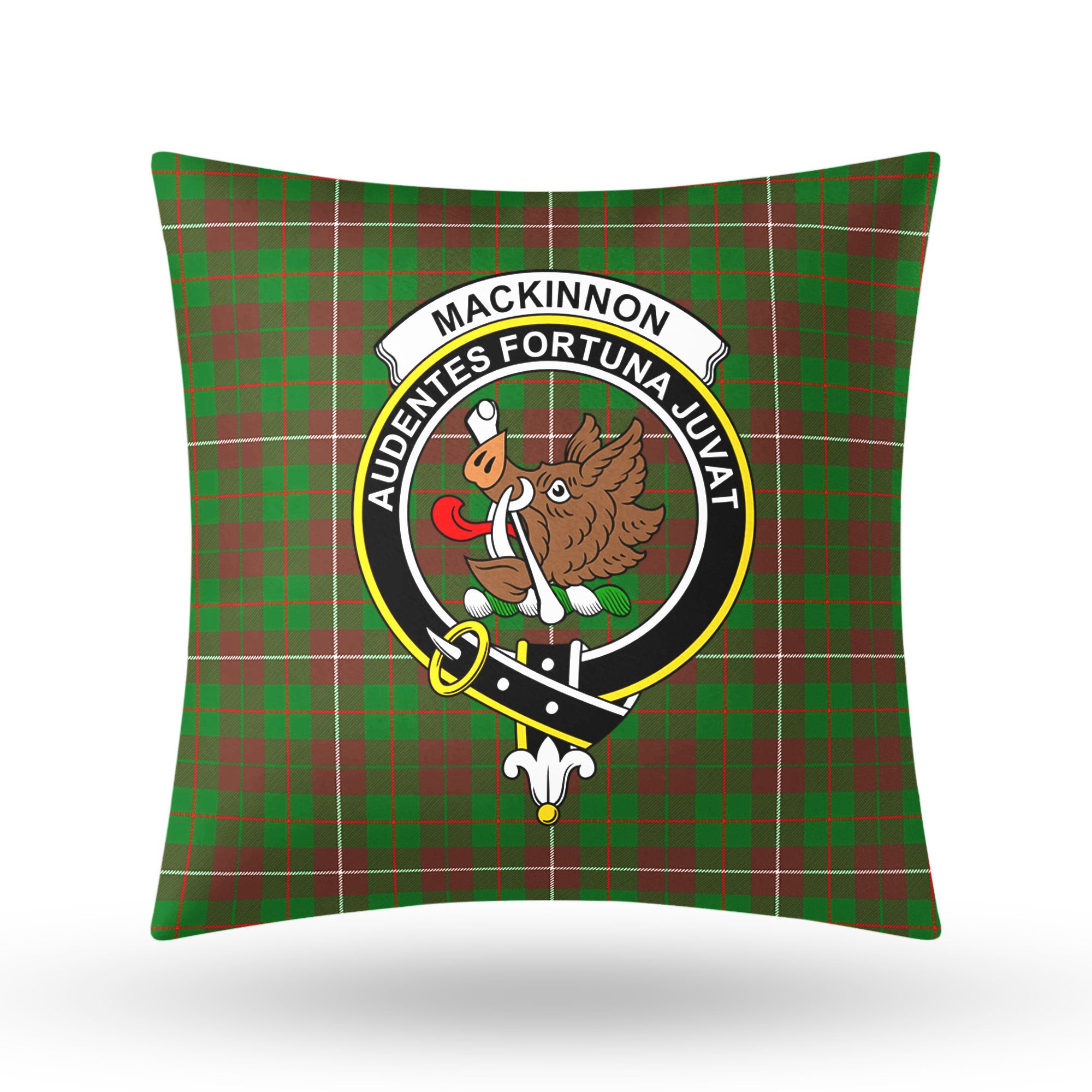 MacKinnon Hunting Modern Tartan Crest Pillow Cover