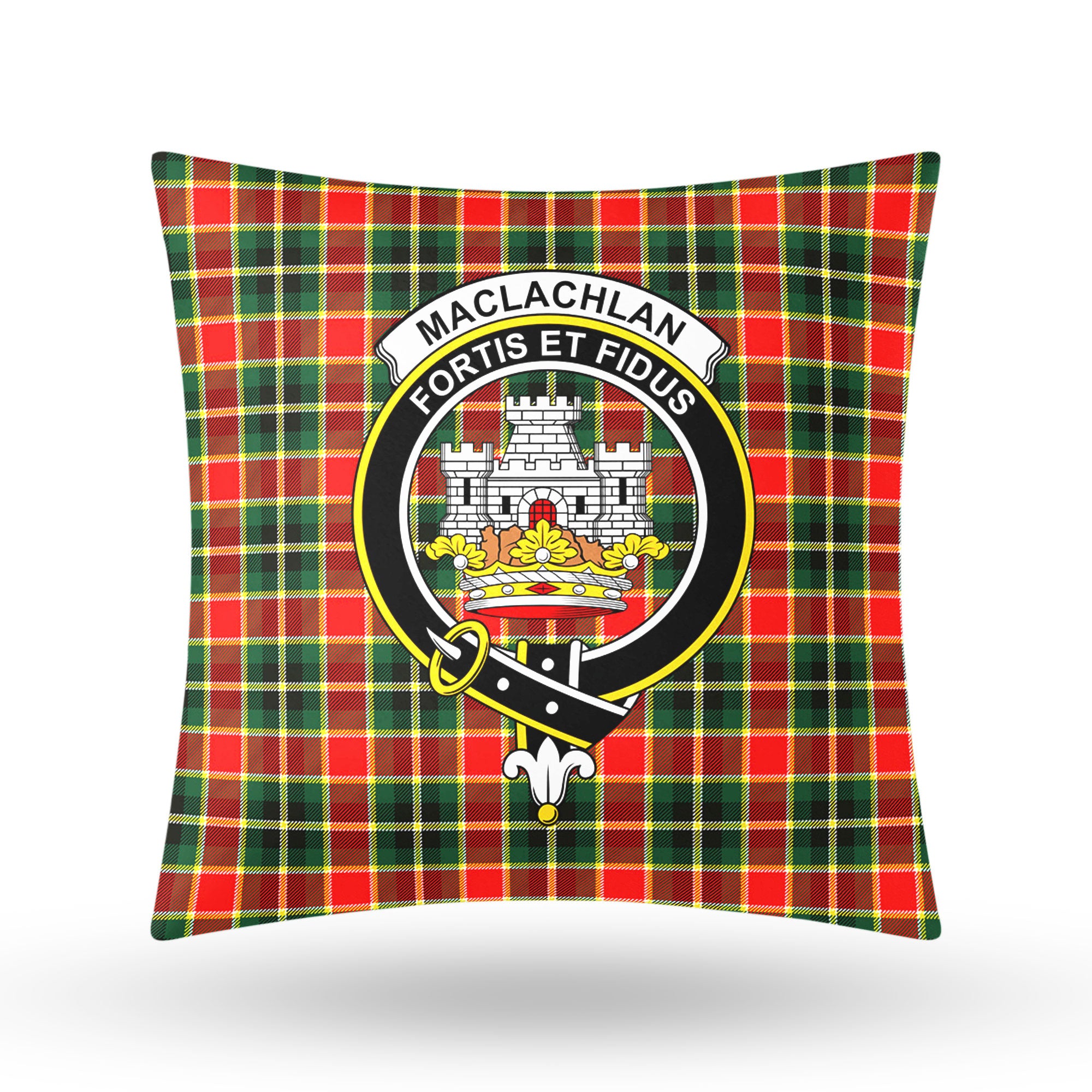 MacLachlan Hunting Modern Tartan Crest Pillow Cover