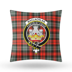 MacLachlan Weathered Tartan Crest Pillow Cover