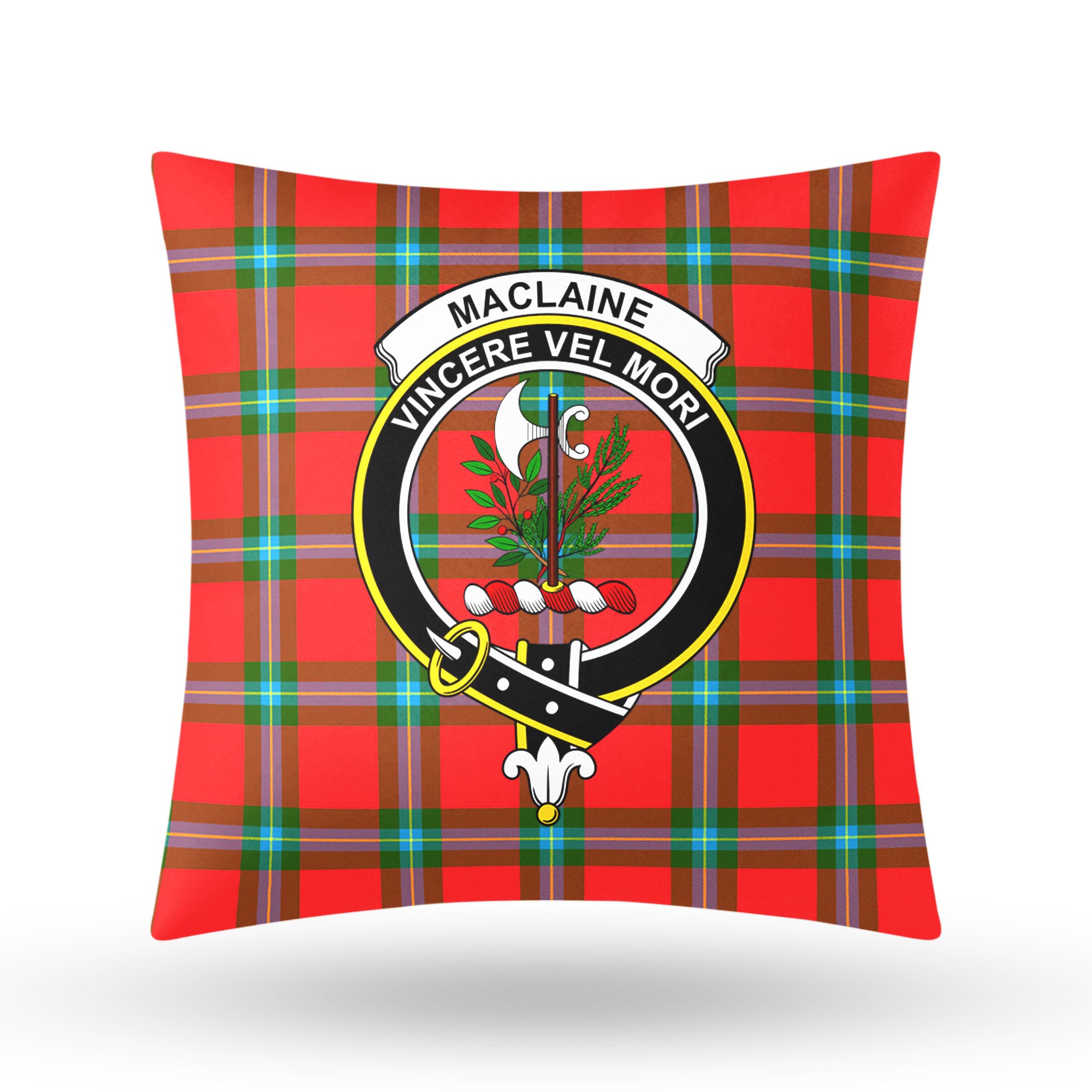 MacLaine of Loch Buie Tartan Crest Pillow Cover