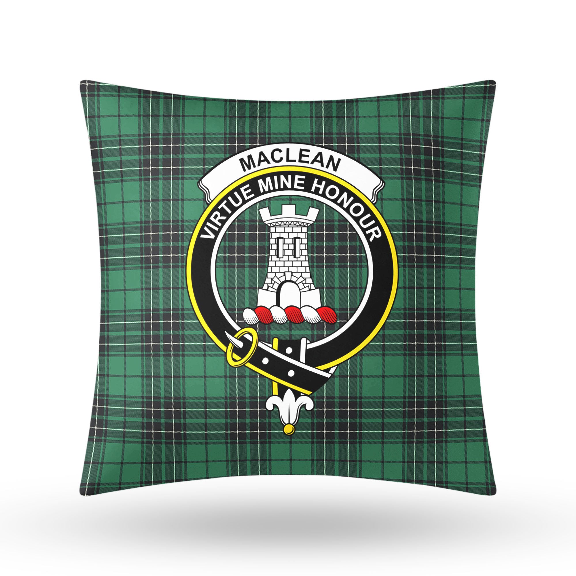 MacLean Hunting Ancient Tartan Crest Pillow Cover