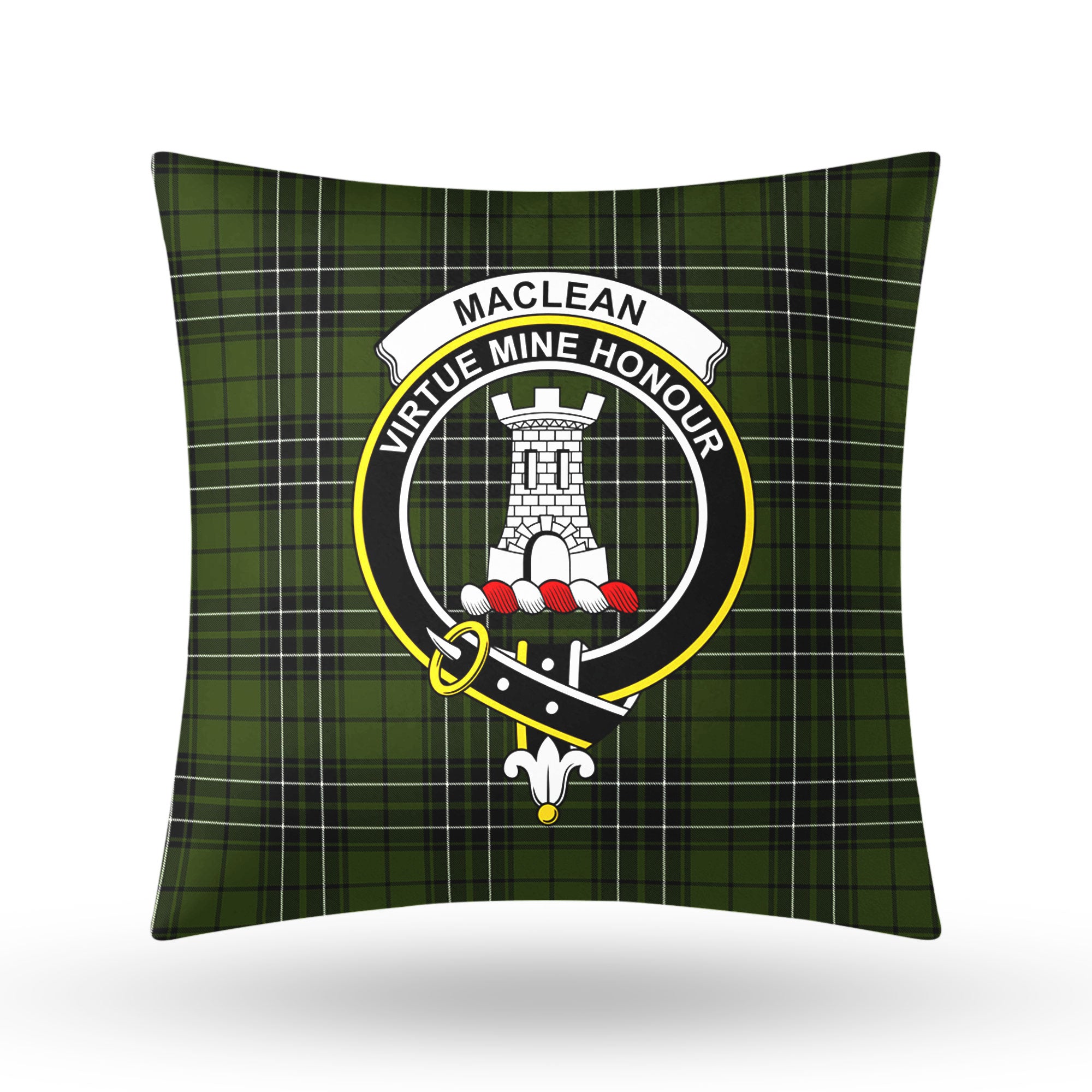 MacLean Hunting Tartan Crest Pillow Cover