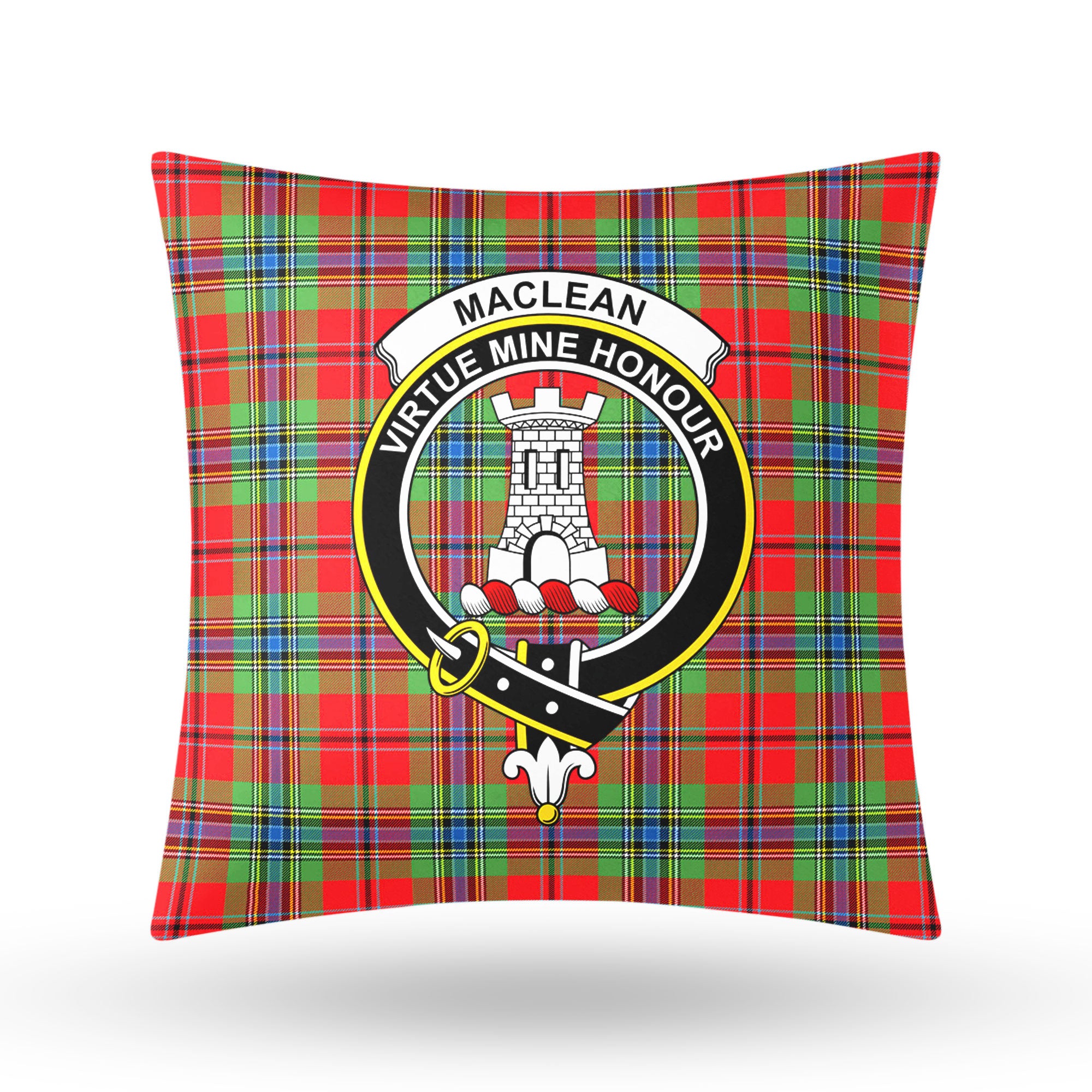 MacLean of Duart Modern Tartan Crest Pillow Cover