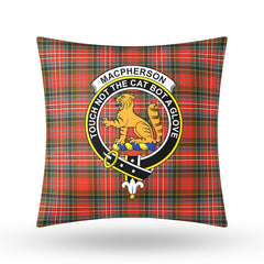 MacPherson Weathered Tartan Crest Pillow Cover