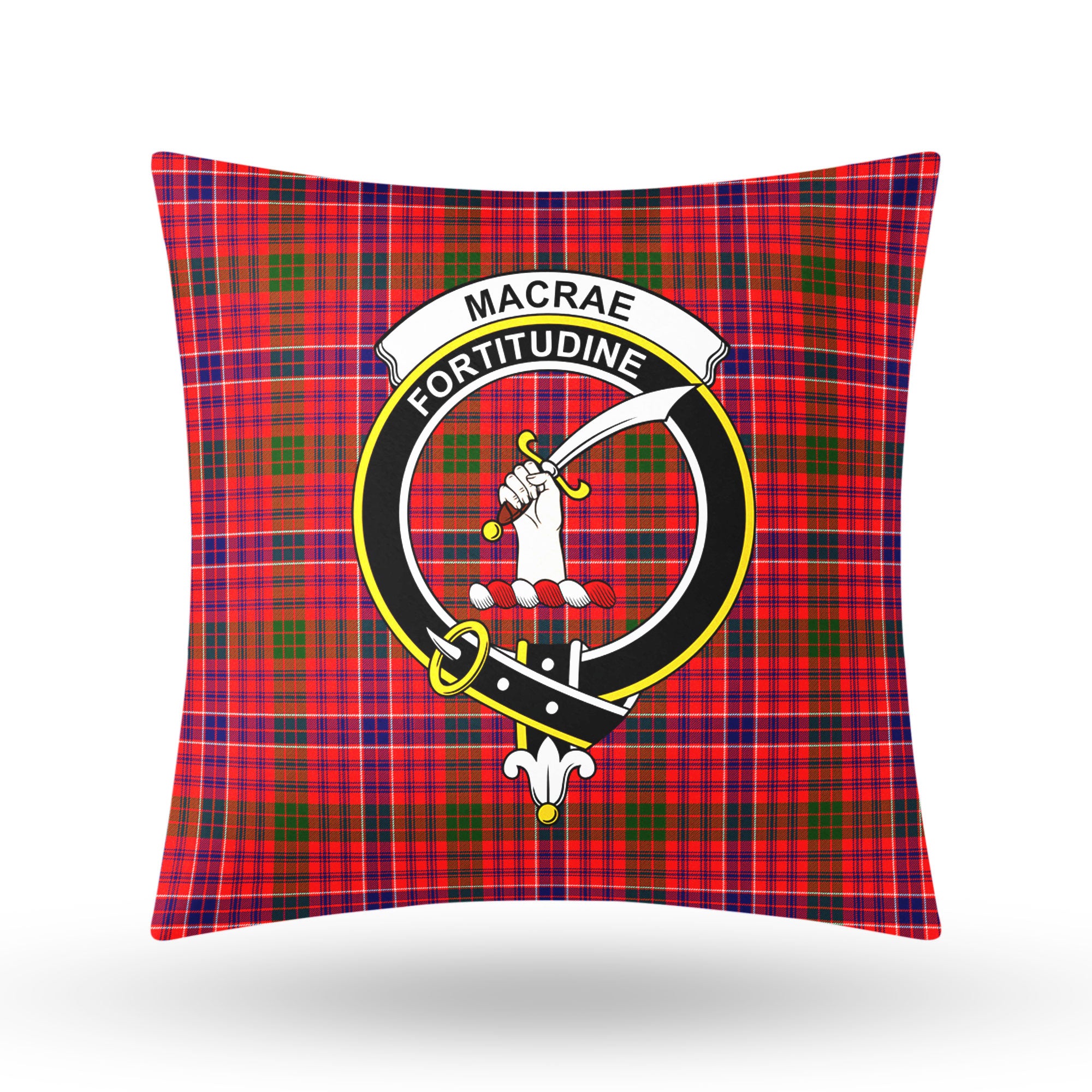 MacRae Modern Tartan Crest Pillow Cover