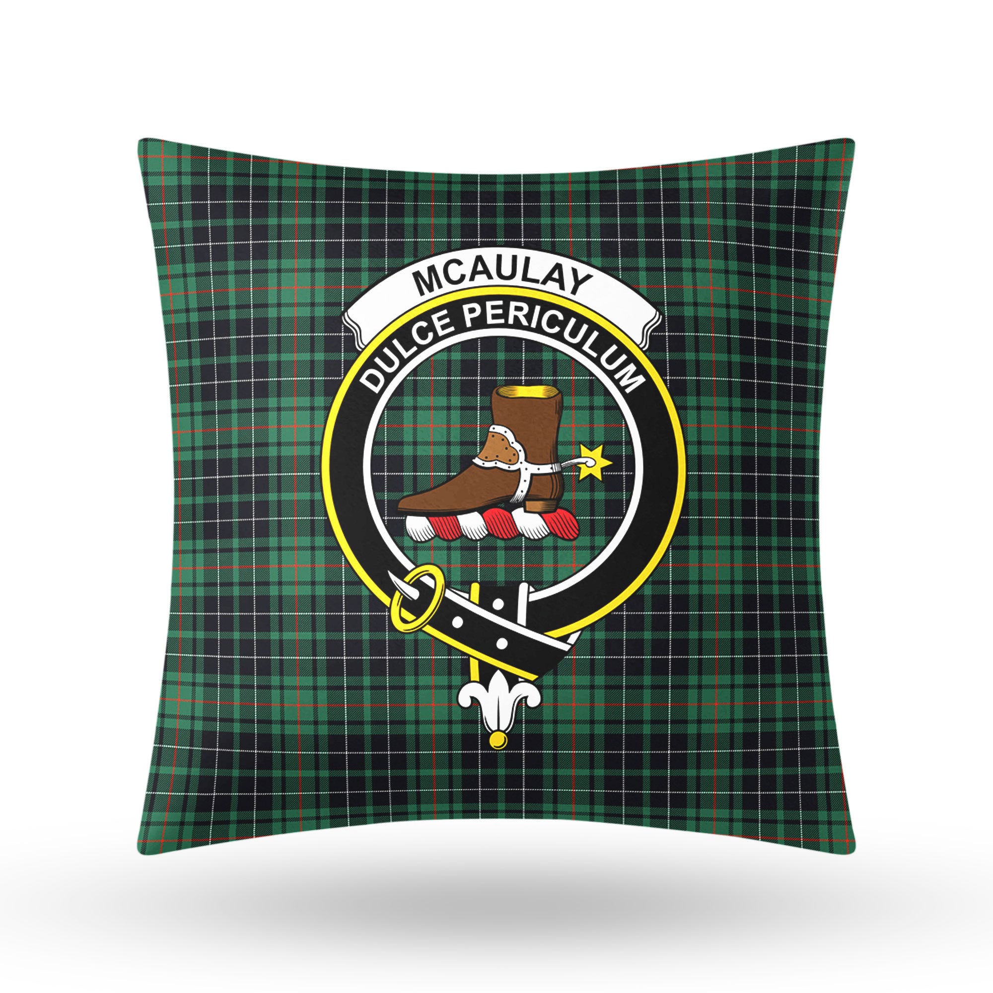 McAulay Hunting Ancient Tartan Crest Pillow Cover