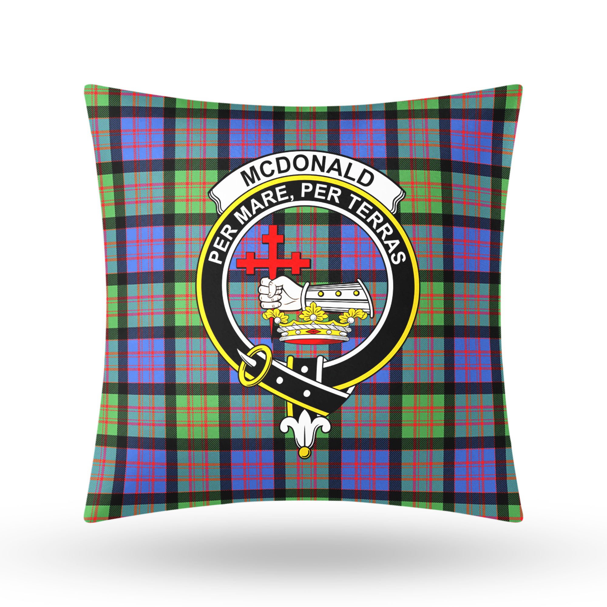 McDonald Ancient Tartan Crest Pillow Cover