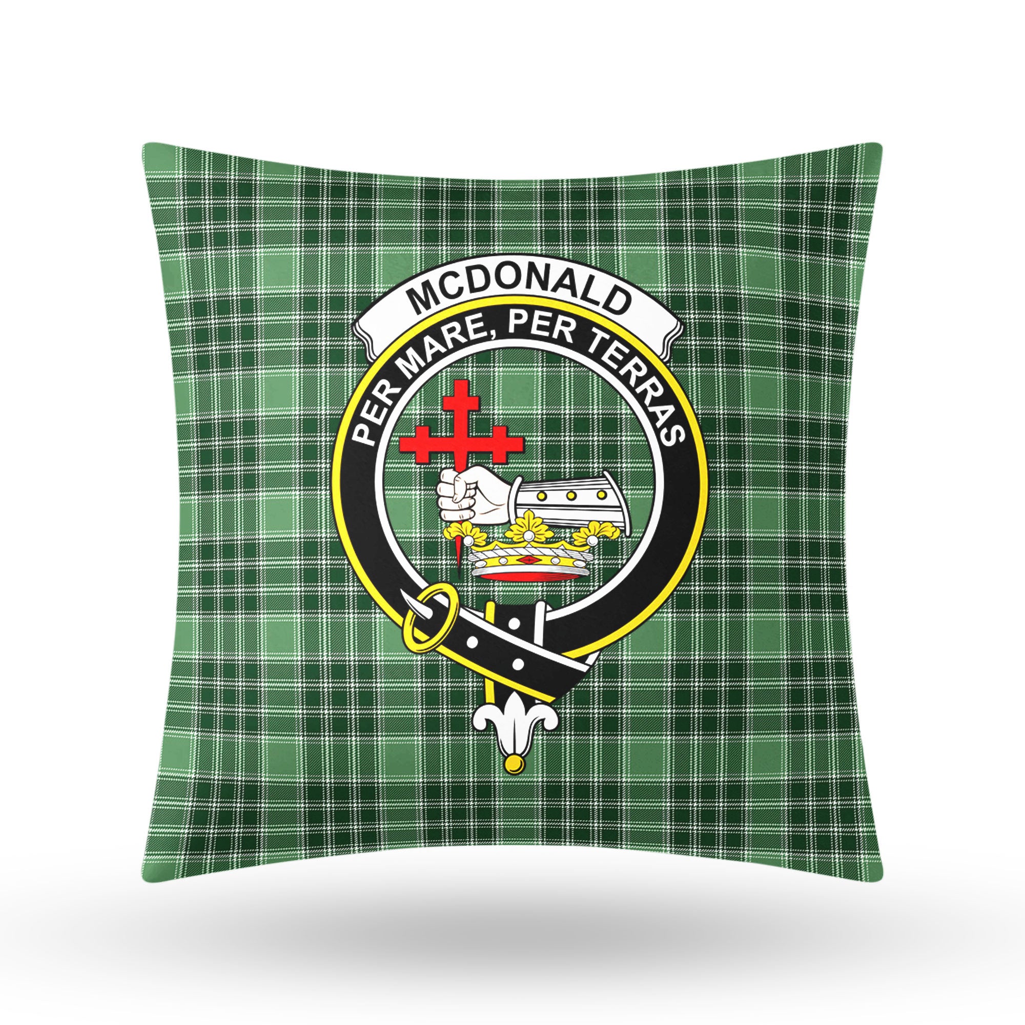 McDonald Lord of the Isles Hunting Tartan Crest Pillow Cover