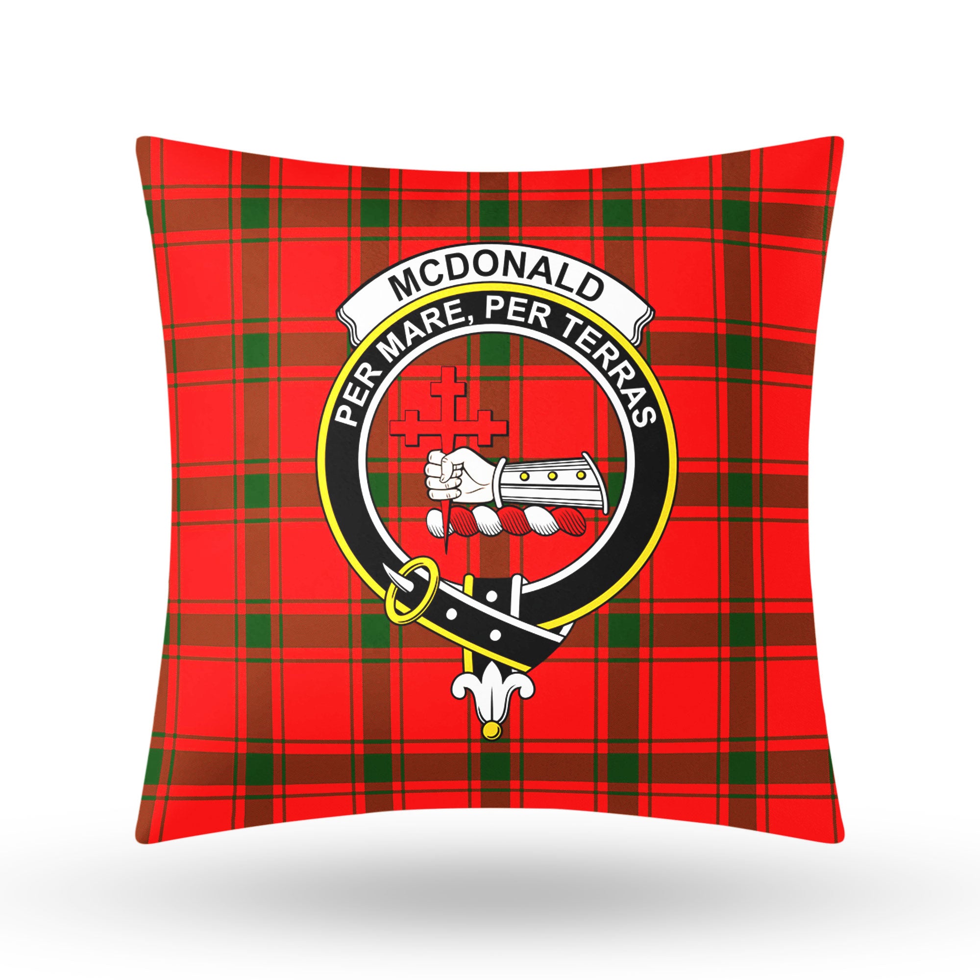 McDonald of Sleat Tartan Crest Pillow Cover