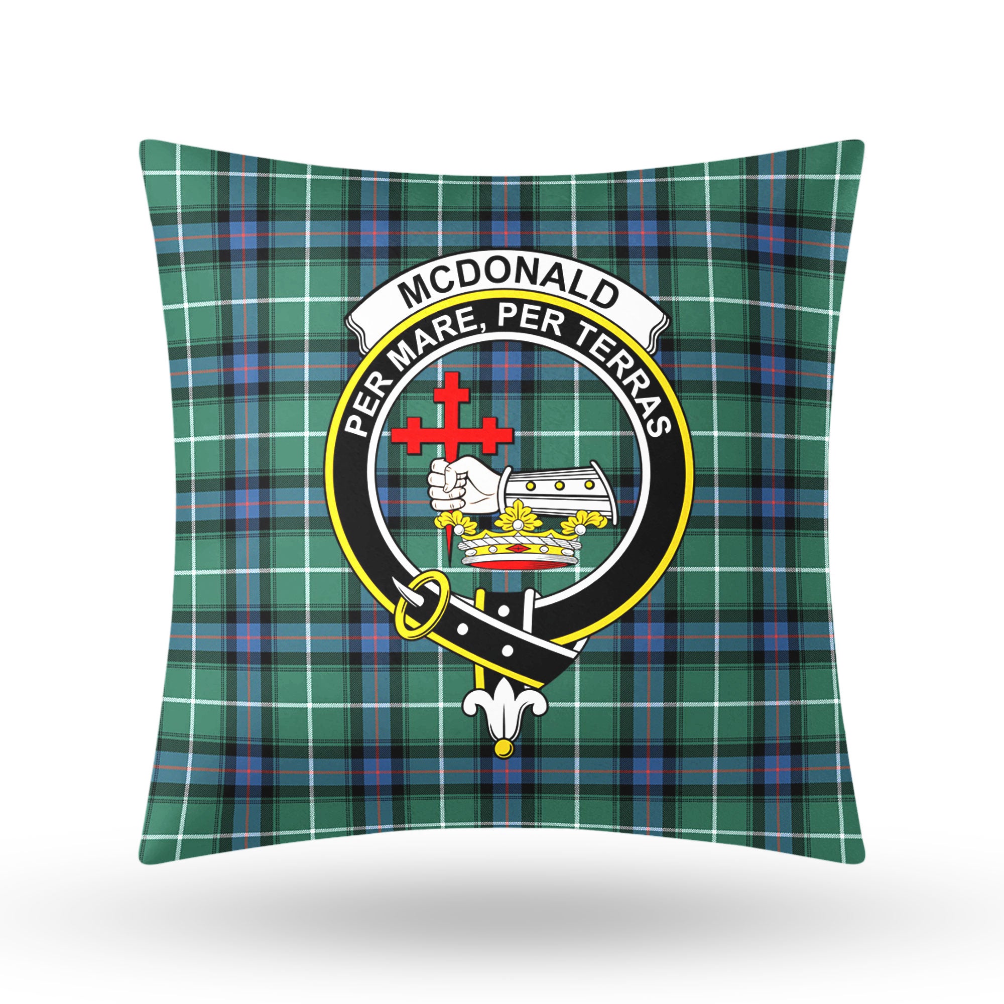 McDonald of the Isles Hunting Ancient Tartan Crest Pillow Cover