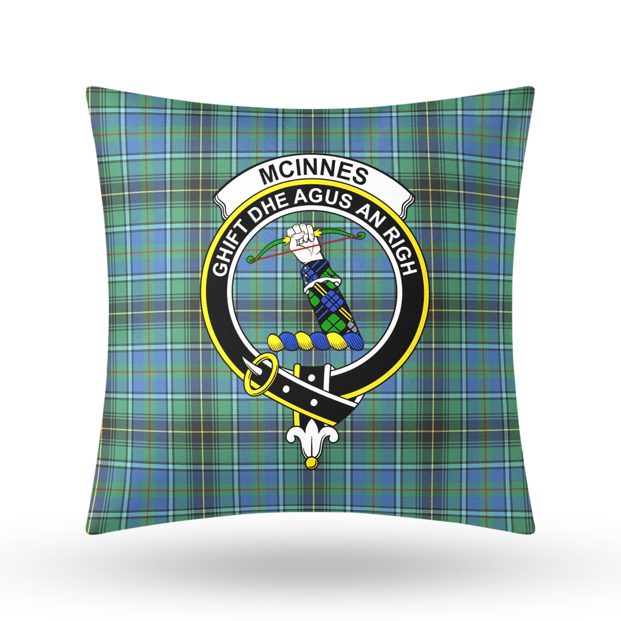 McInnes Ancient Tartan Crest Pillow Cover