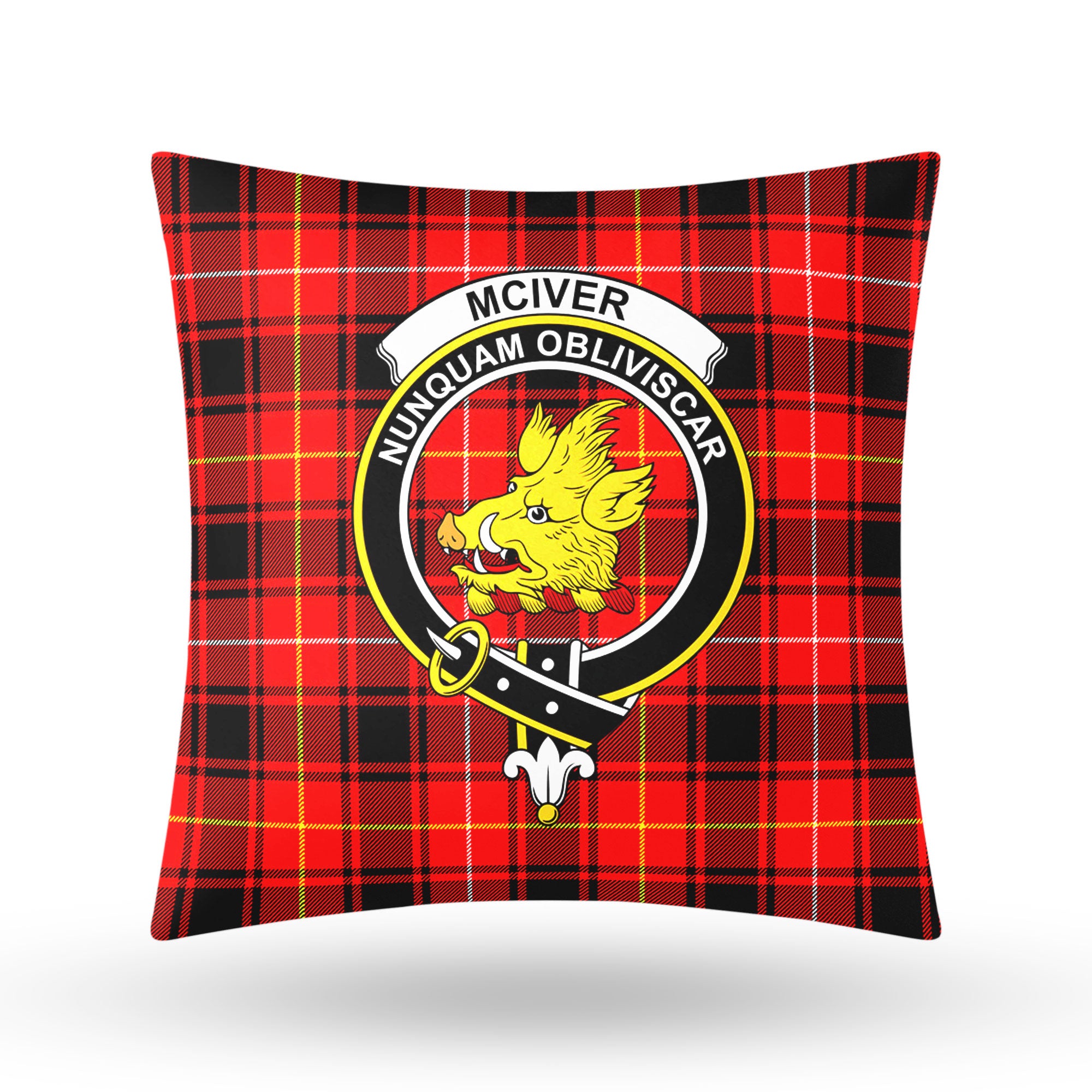 McIver Modern Tartan Crest Pillow Cover