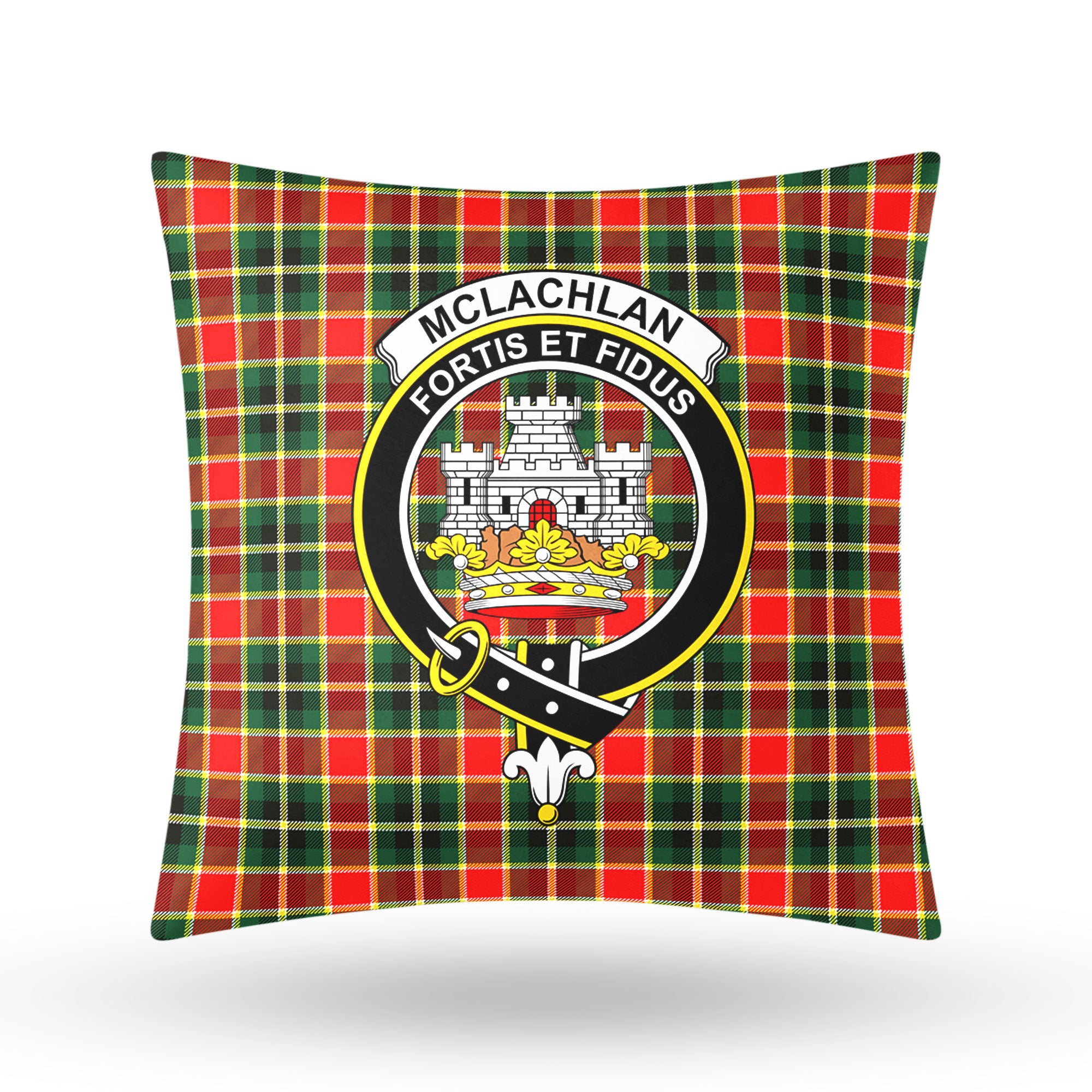 McLachlan Hunting Modern Tartan Crest Pillow Cover