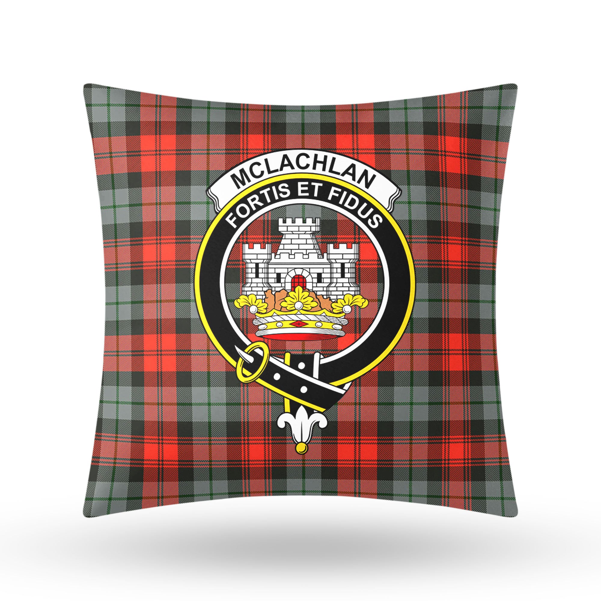 McLachlan Weathered Tartan Crest Pillow Cover