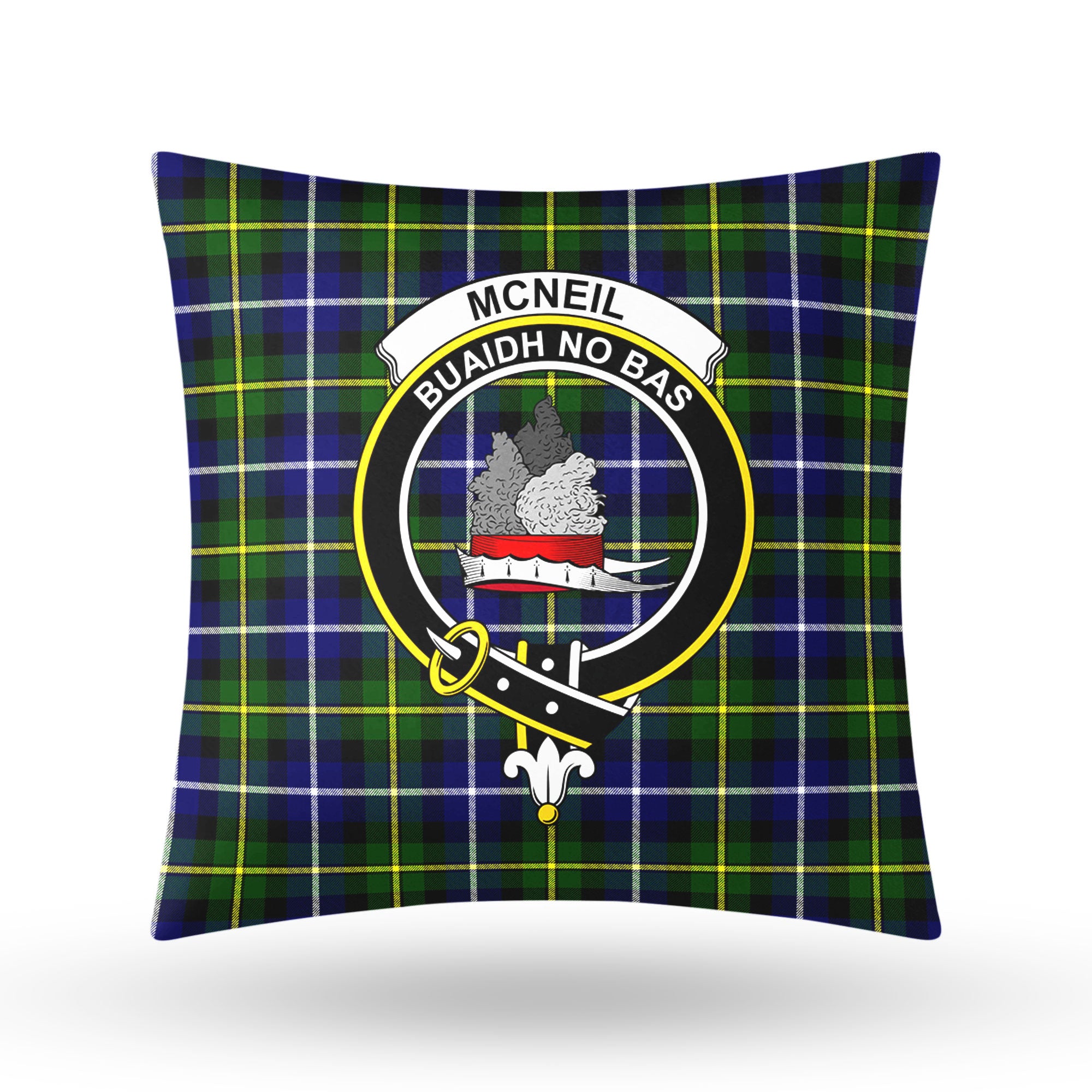 McNeil of Barra Modern Tartan Crest Pillow Cover