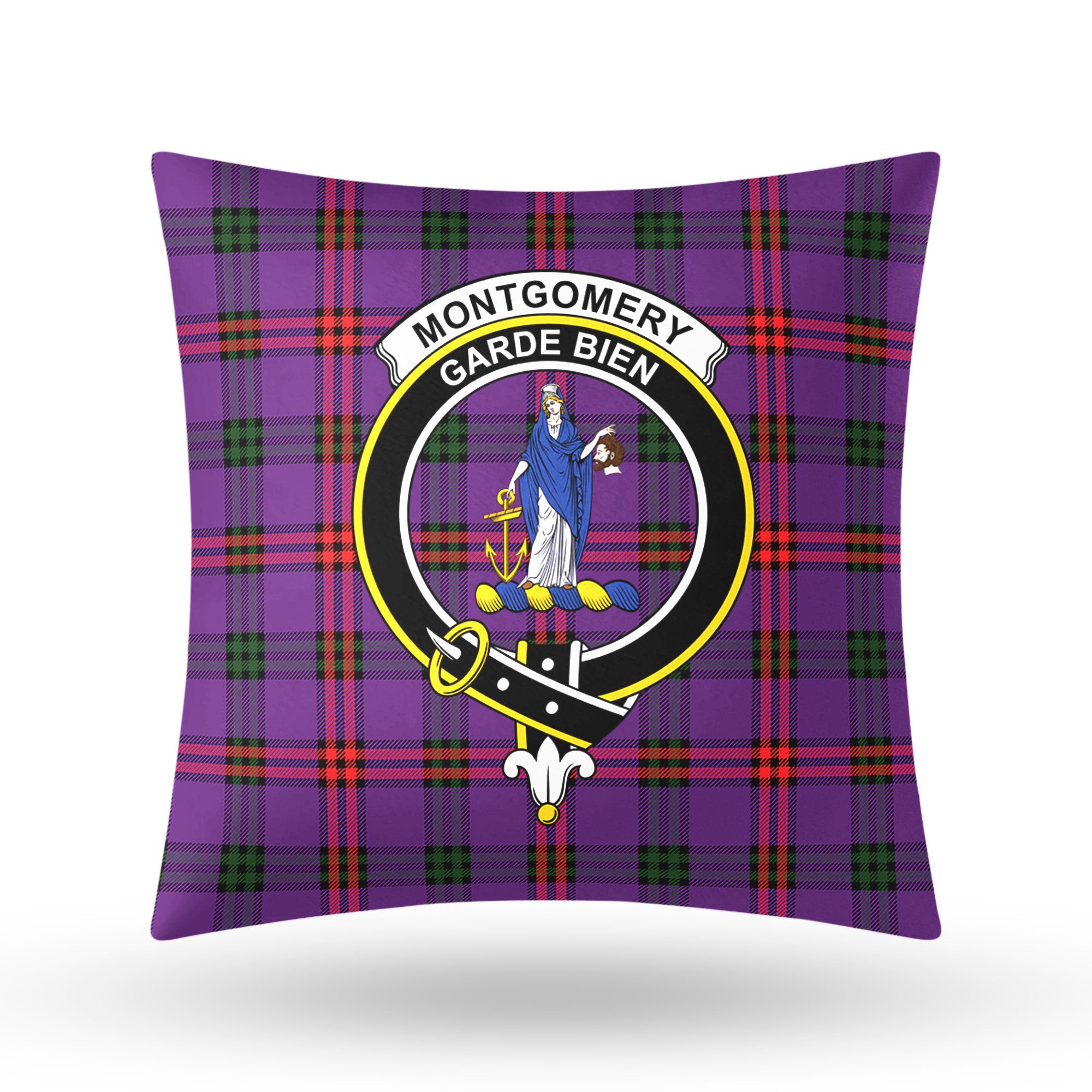 Montgomery Modern Tartan Crest Pillow Cover