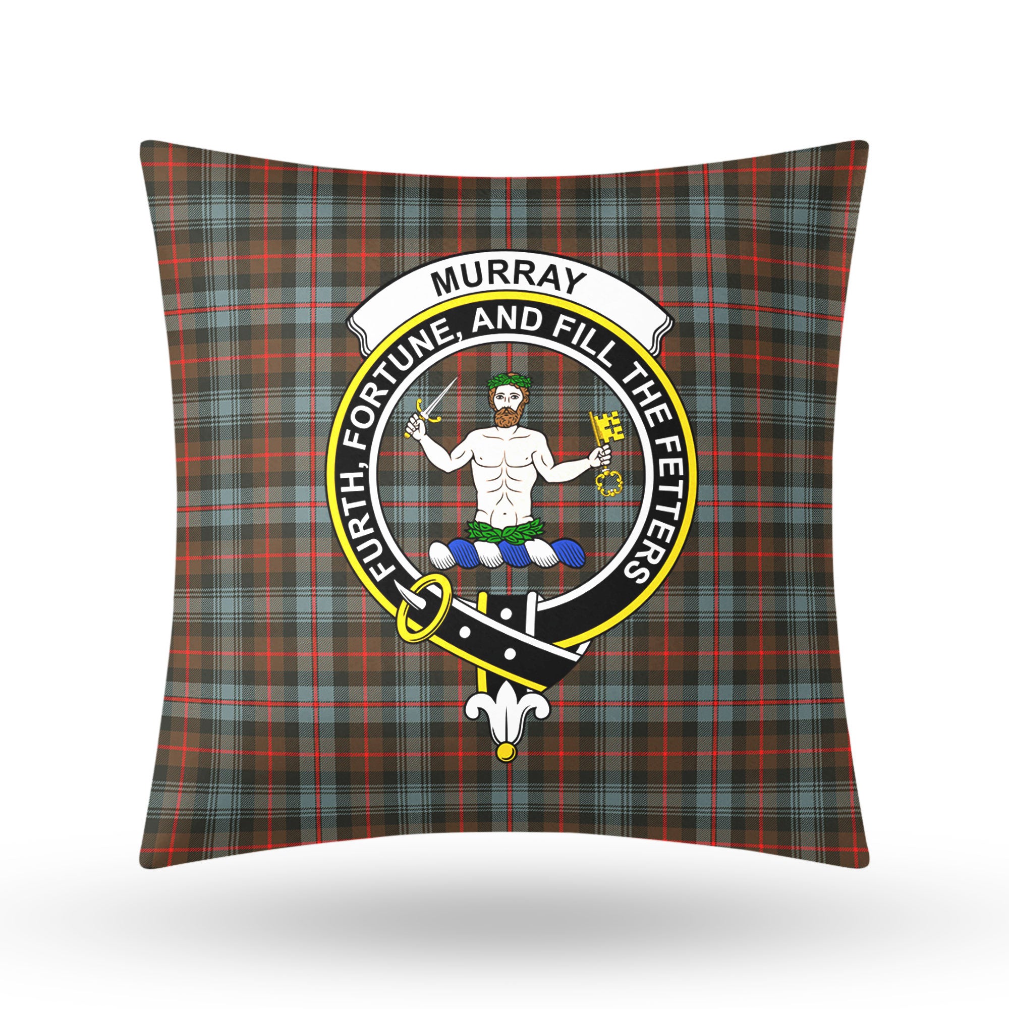 Murray of Atholl Weathered Tartan Crest Pillow Cover