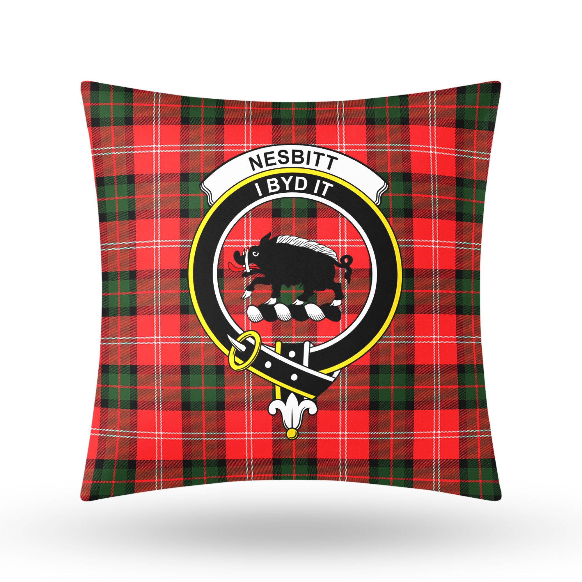 Nesbitt Modern Tartan Crest Pillow Cover