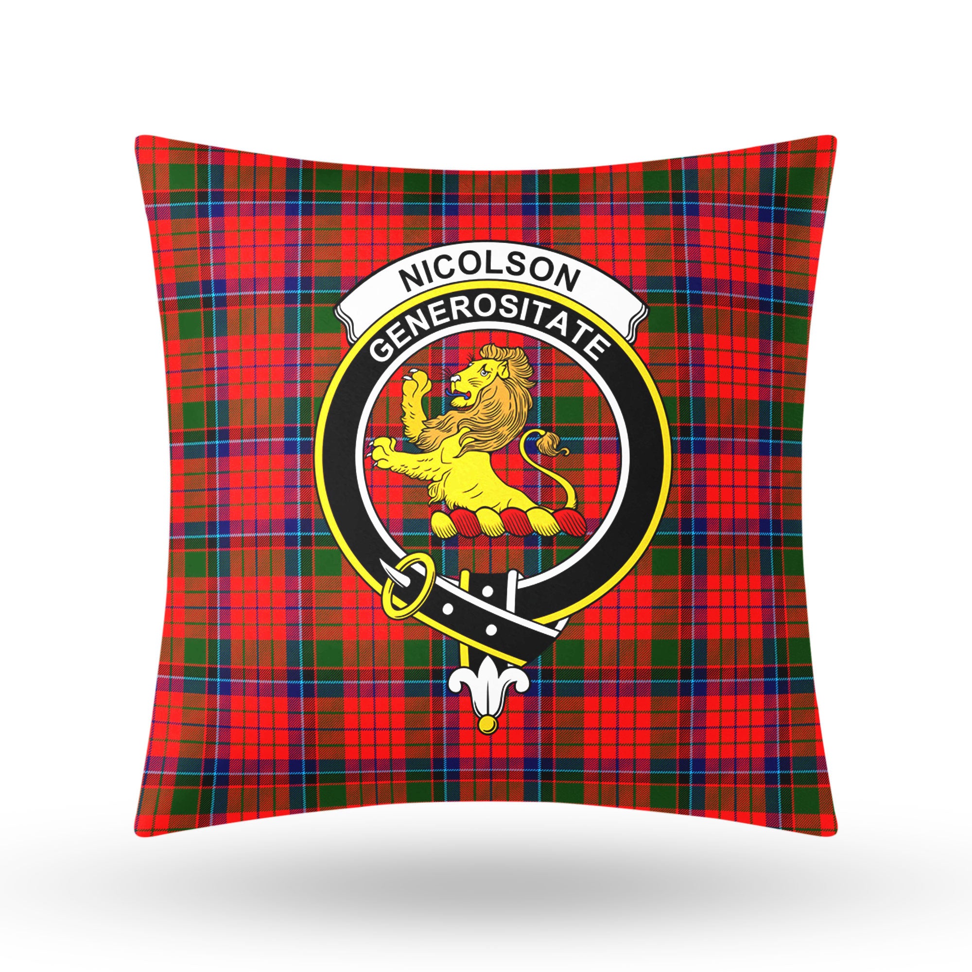 Nicolson Modern Tartan Crest Pillow Cover