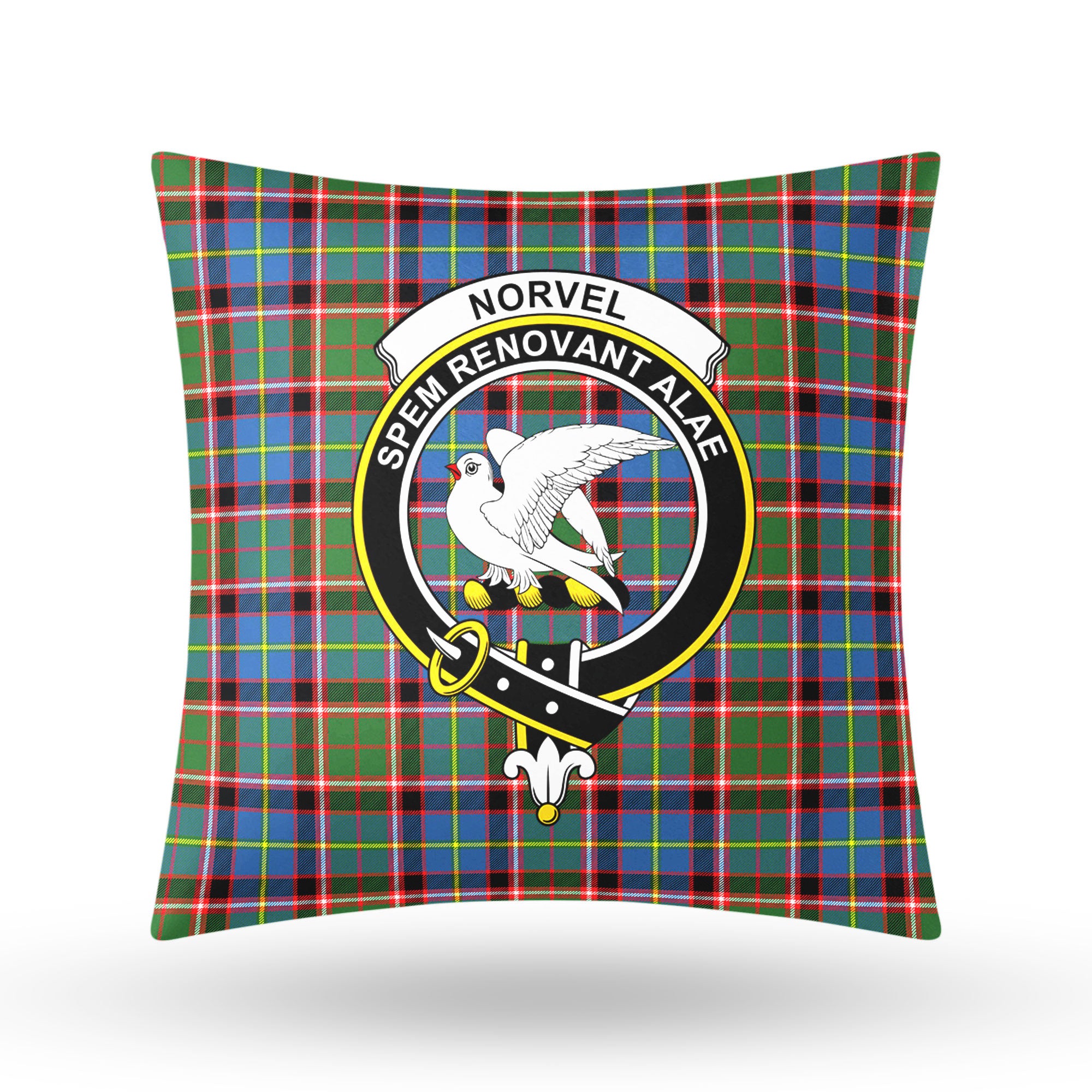 Norvel (or Norvill) Tartan Crest Pillow Cover