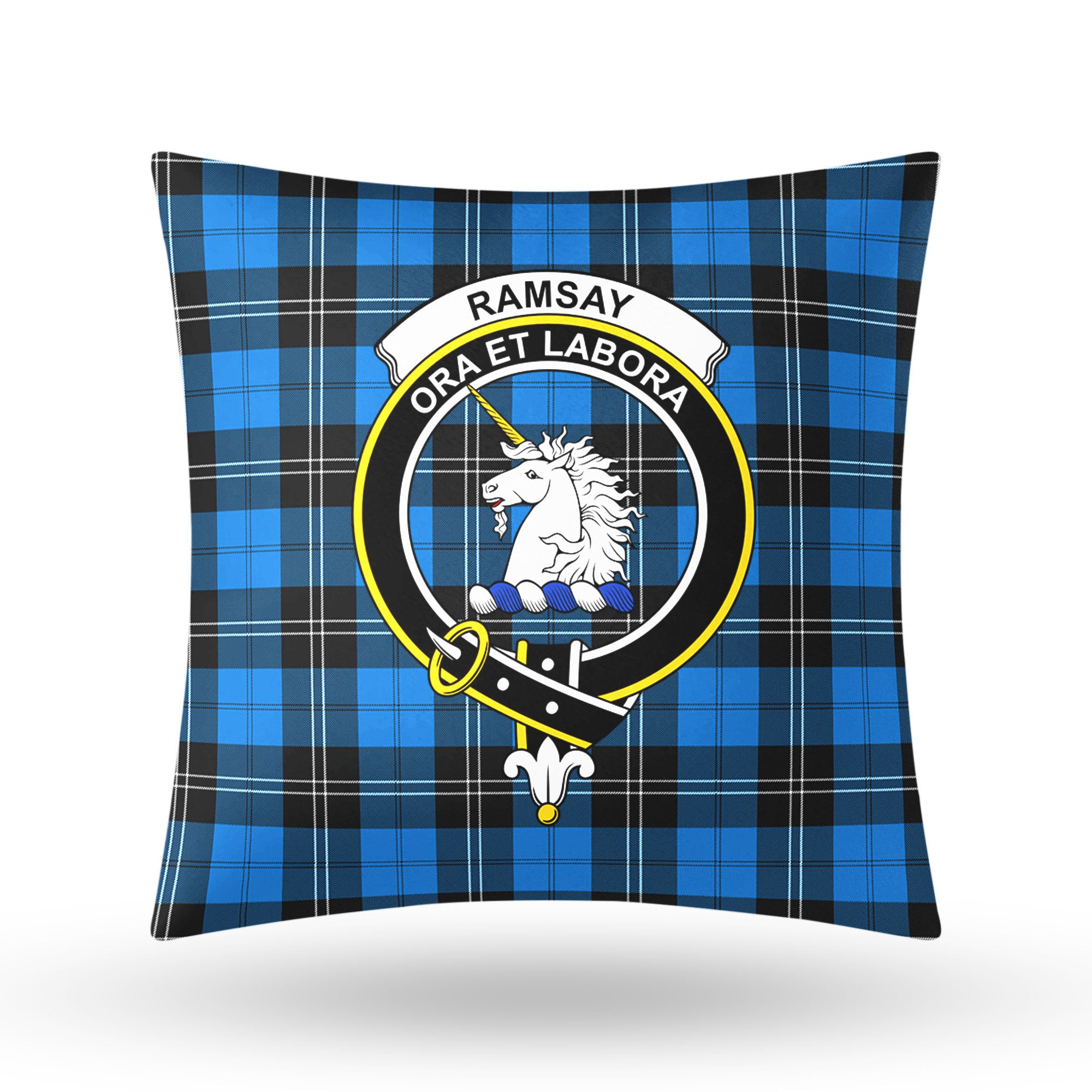 Ramsay Blue Ancient Tartan Crest Pillow Cover