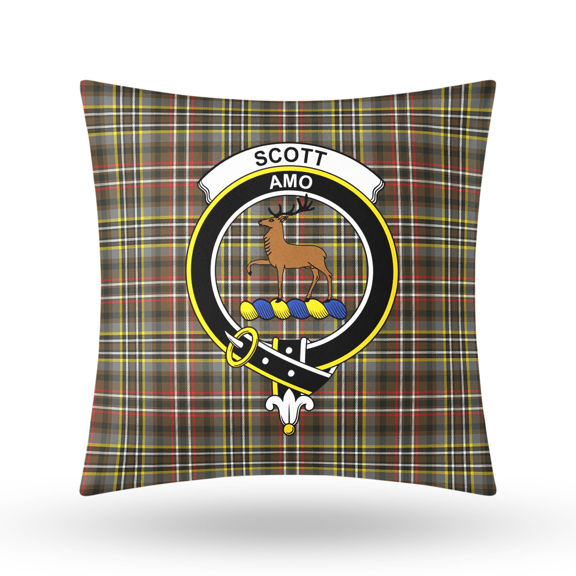 Scott Green Weathered Tartan Crest Pillow Cover