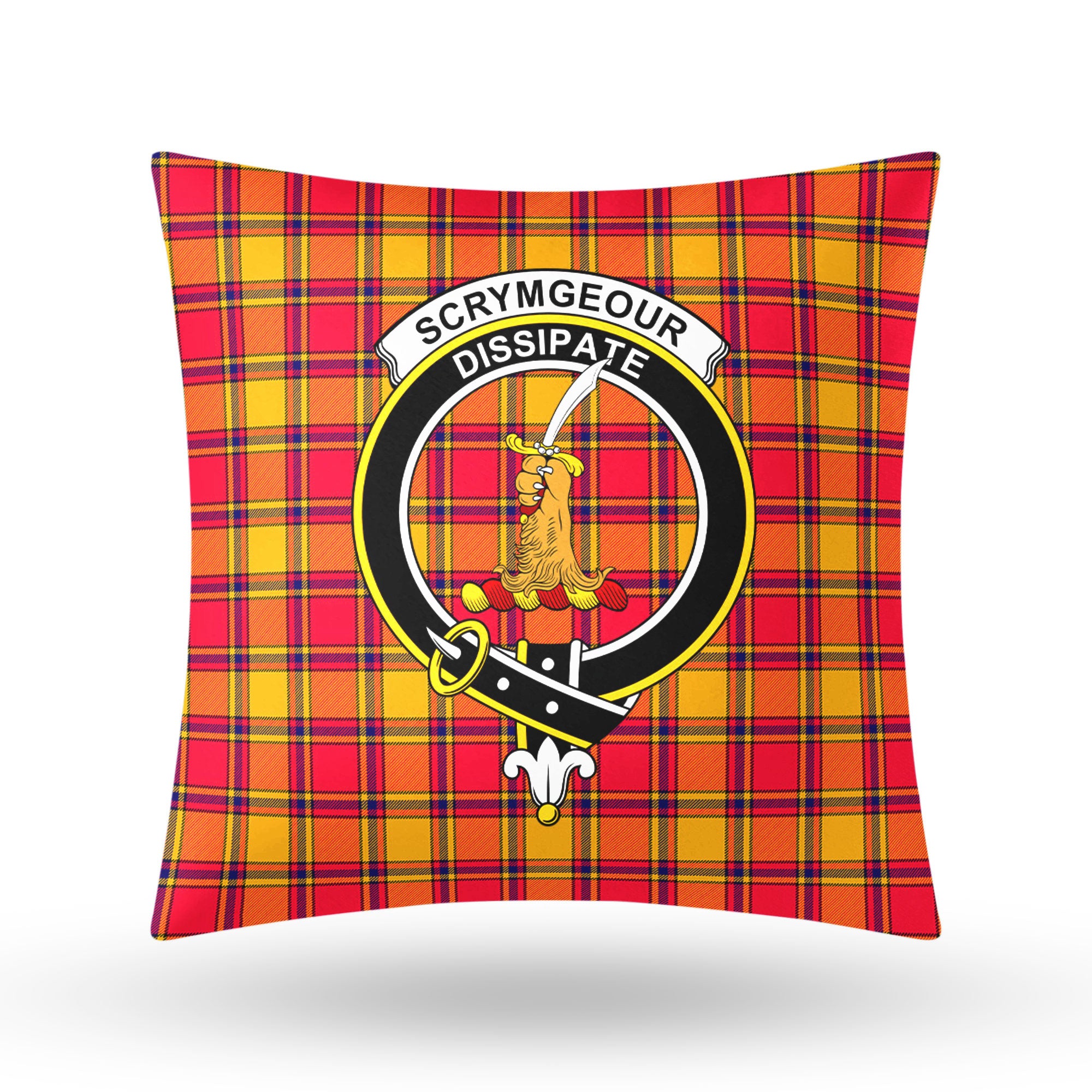 Scrymgeour Tartan Crest Pillow Cover