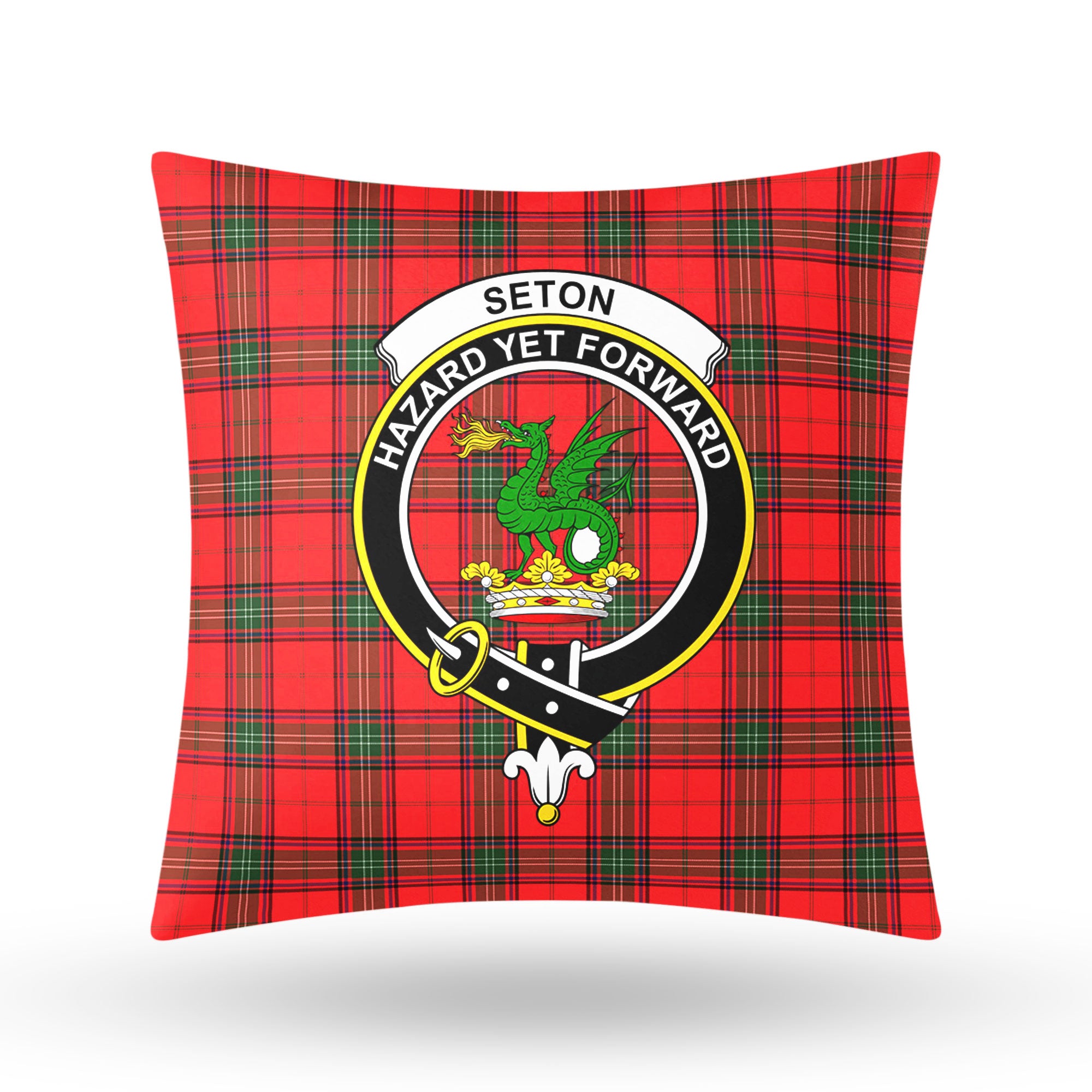 Seton Modern Tartan Crest Pillow Cover