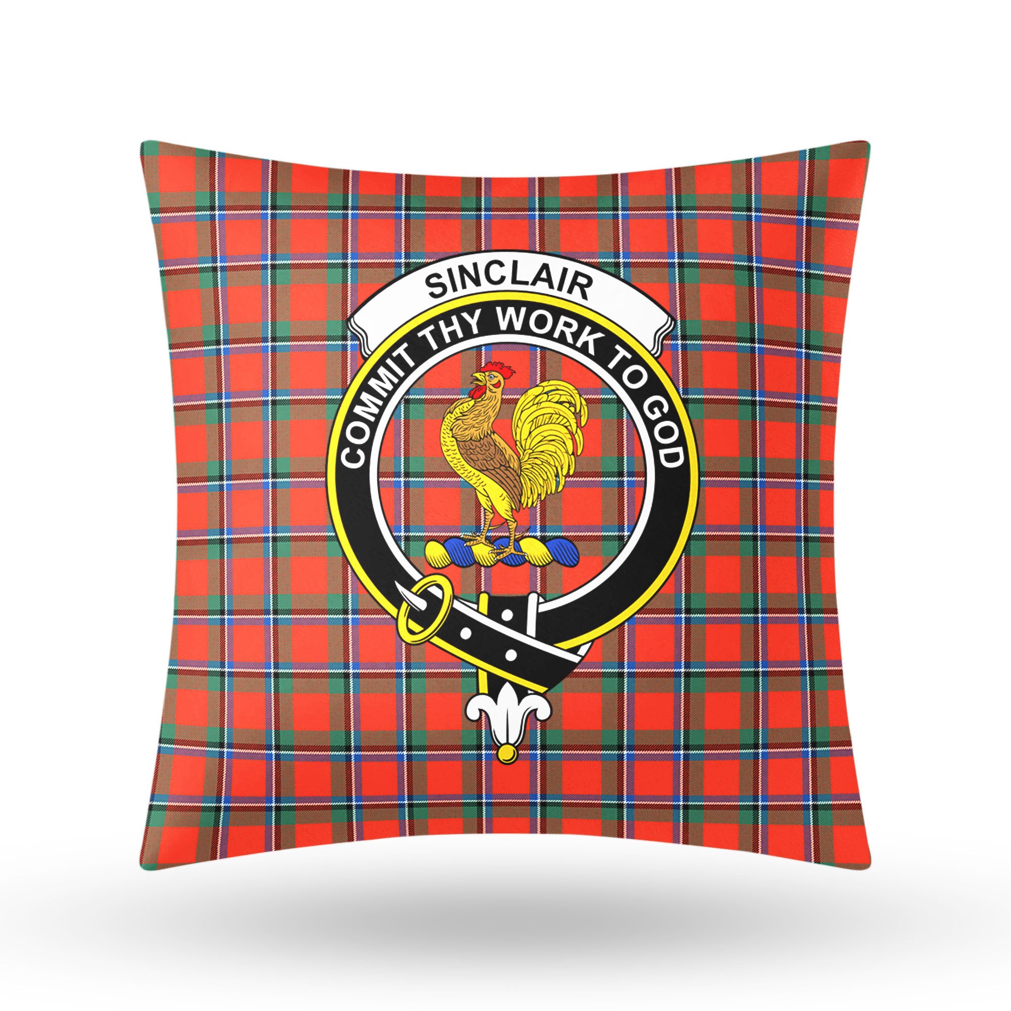 Sinclair Ancient Tartan Crest Pillow Cover