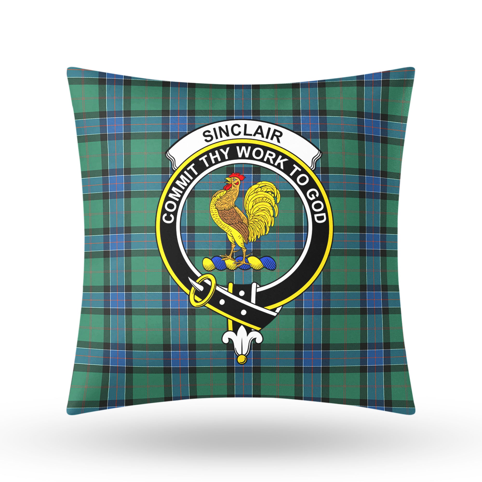 Sinclair Hunting Ancient Tartan Crest Pillow Cover