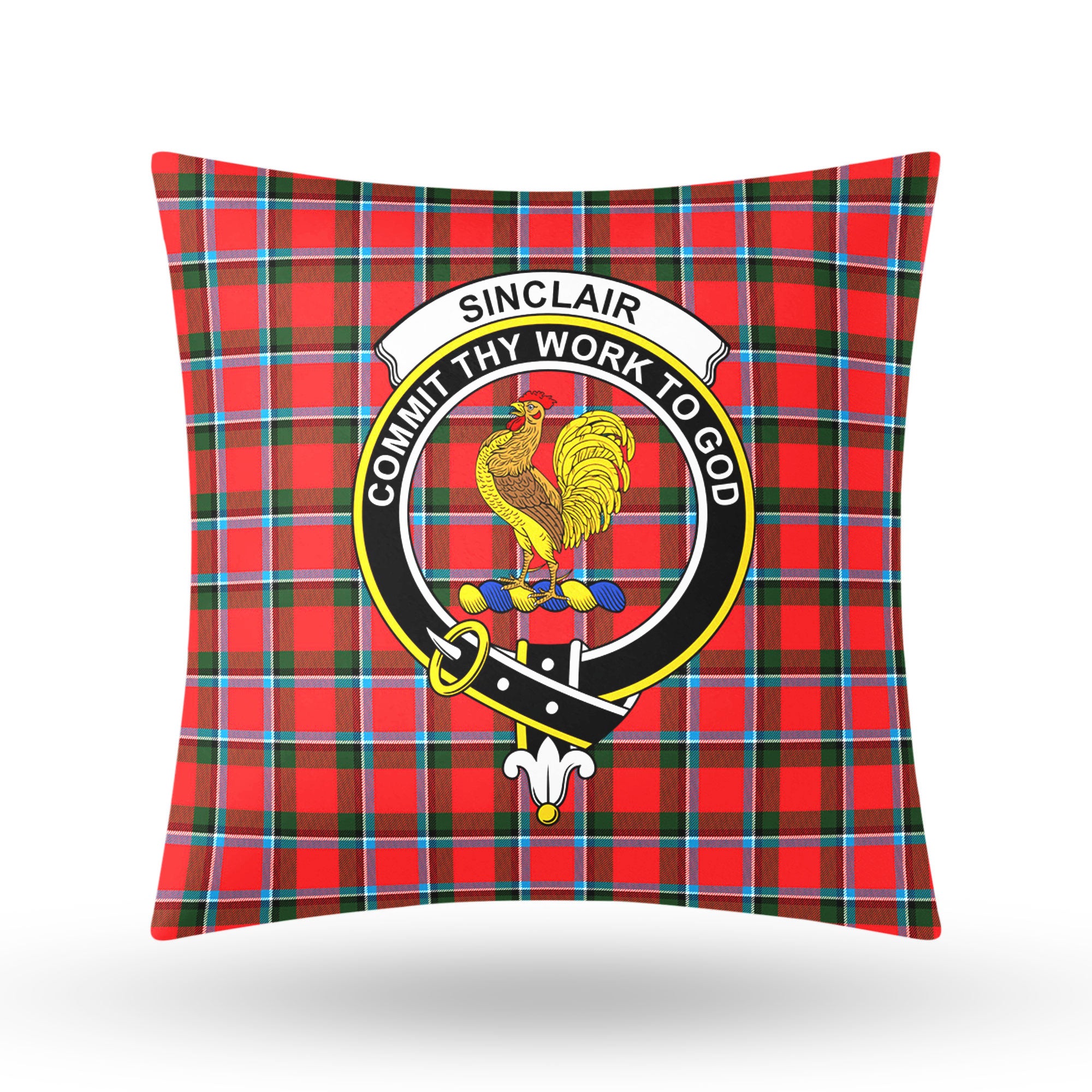 Sinclair Modern Tartan Crest Pillow Cover