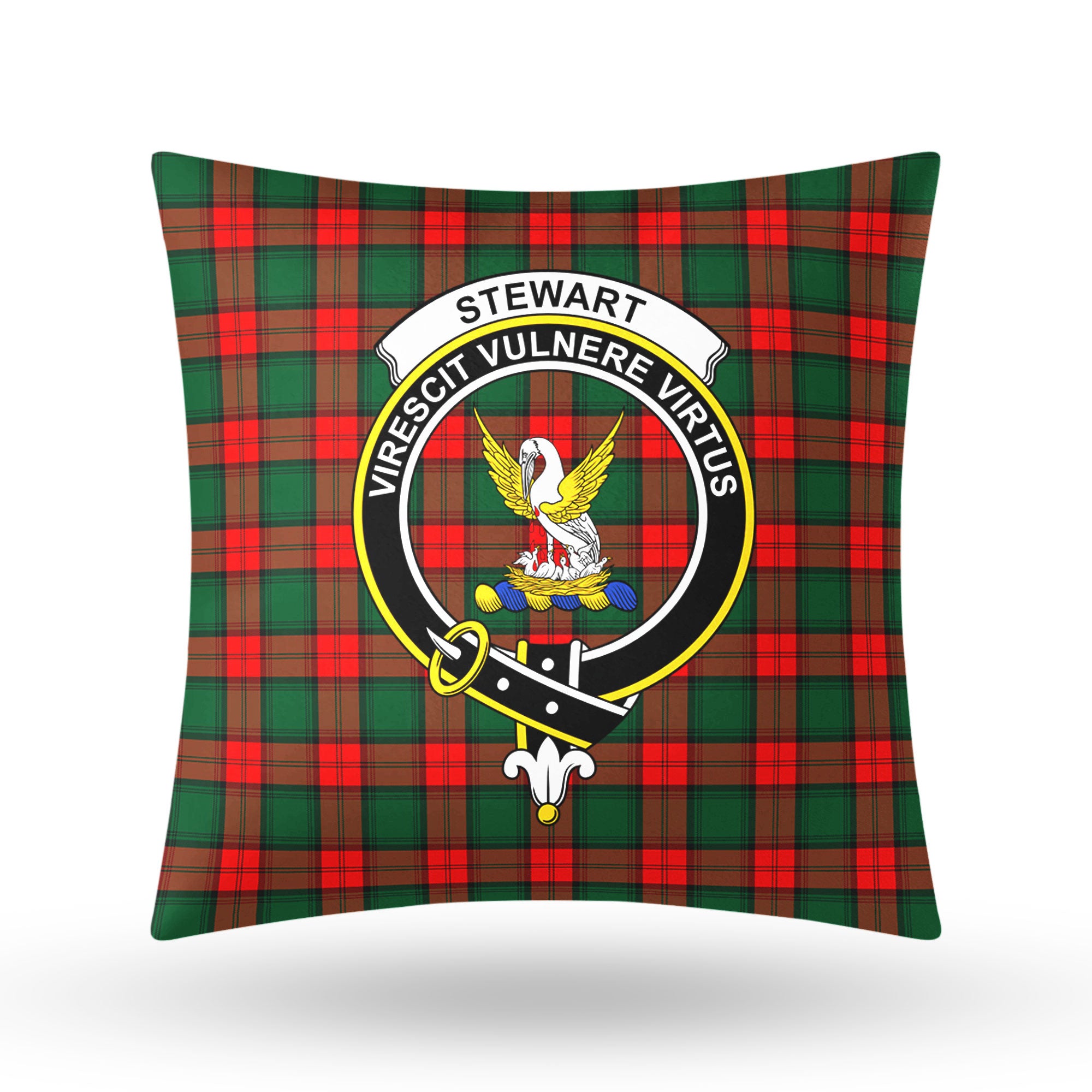 Stewart Atholl Modern Tartan Crest Pillow Cover