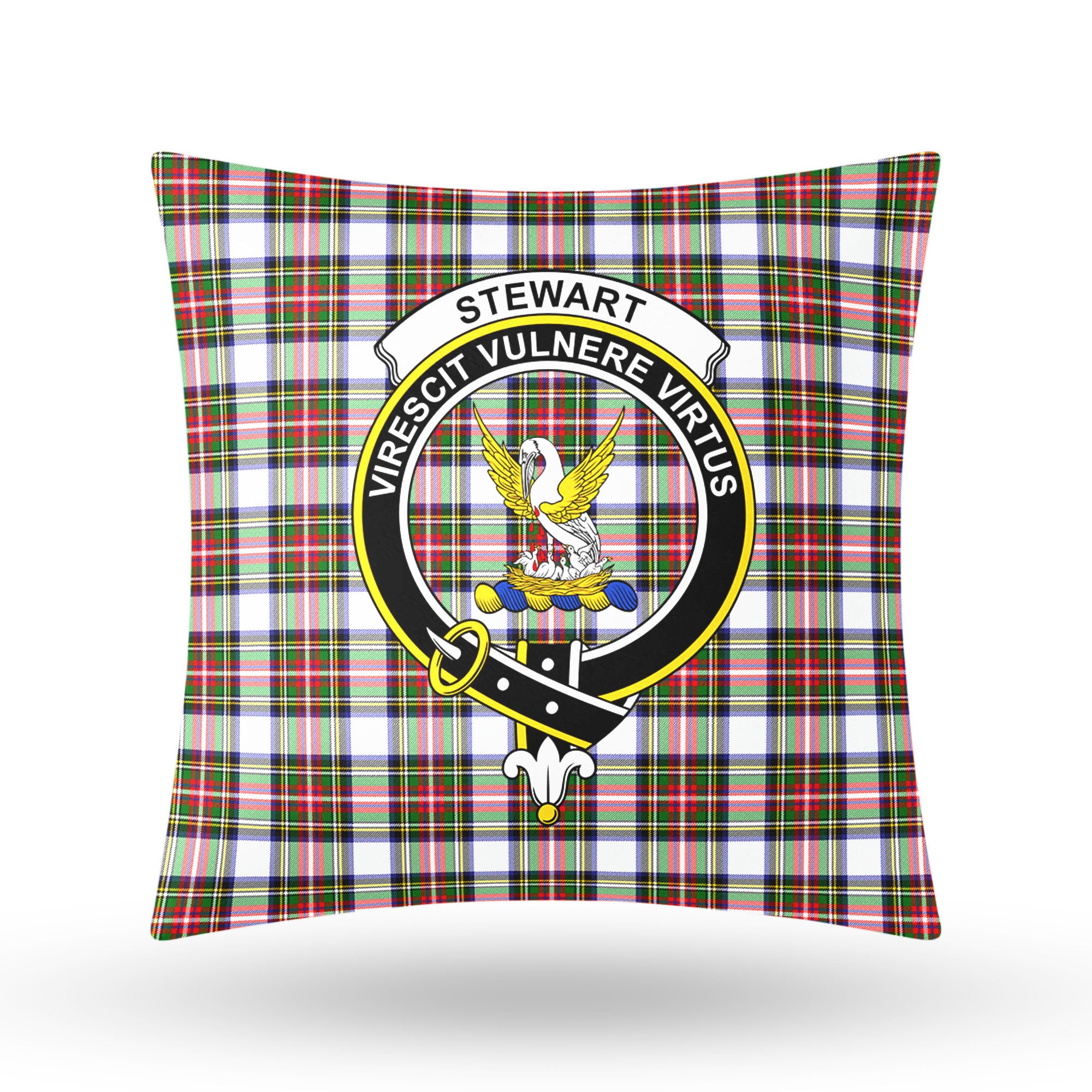 Stewart Dress Modern Tartan Crest Pillow Cover